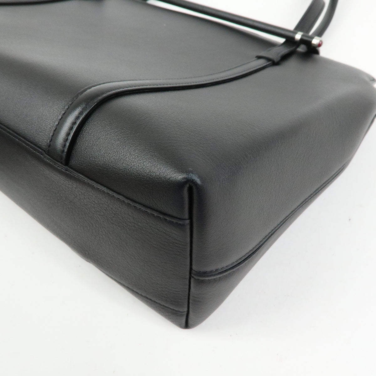 Cartier Cabochon Leather Tote Bag Shoulder Bag Hand Bag Black