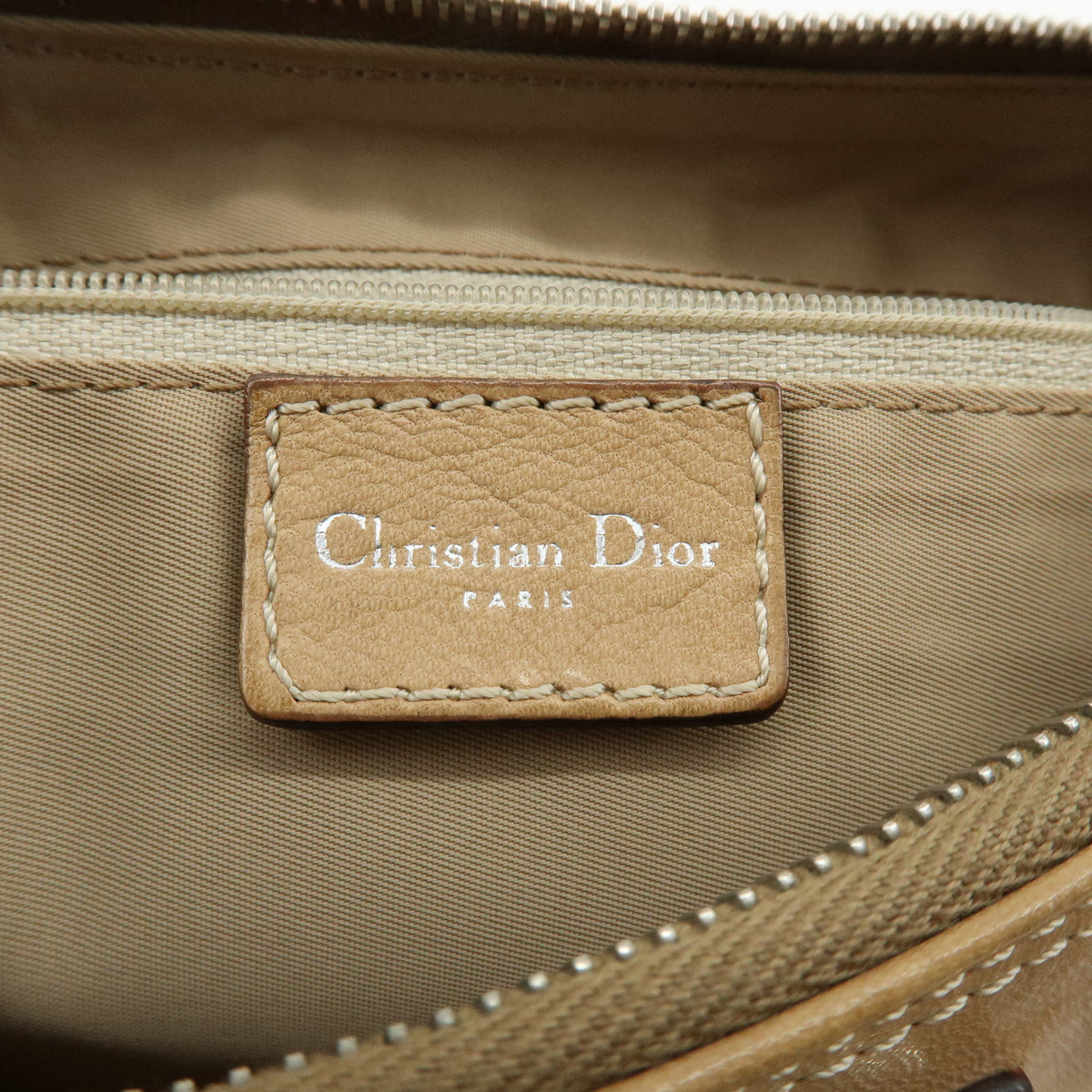 Christian Dior Street Chic Trotter Jaquard Canvas Leather Shoulder Bag