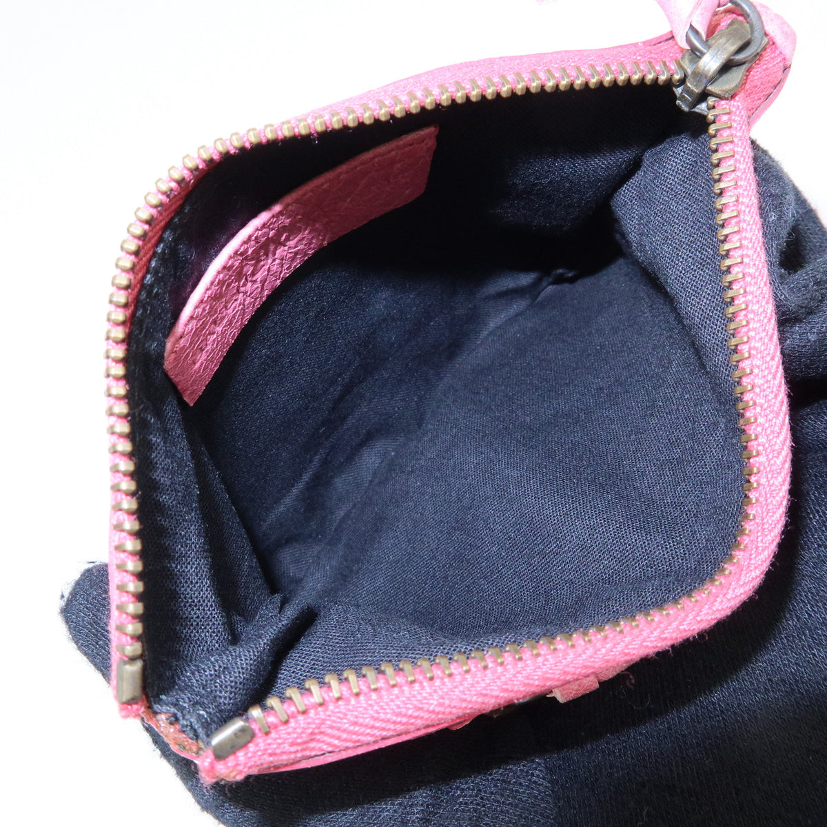 BALENCIAGA Classic Leather Mini Pouch Coin Purse Pink 130783