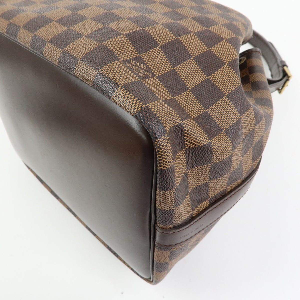 Louis Vuitton Damier Ebene Canvas Leather Petit Noe SPO Shoulder Bag