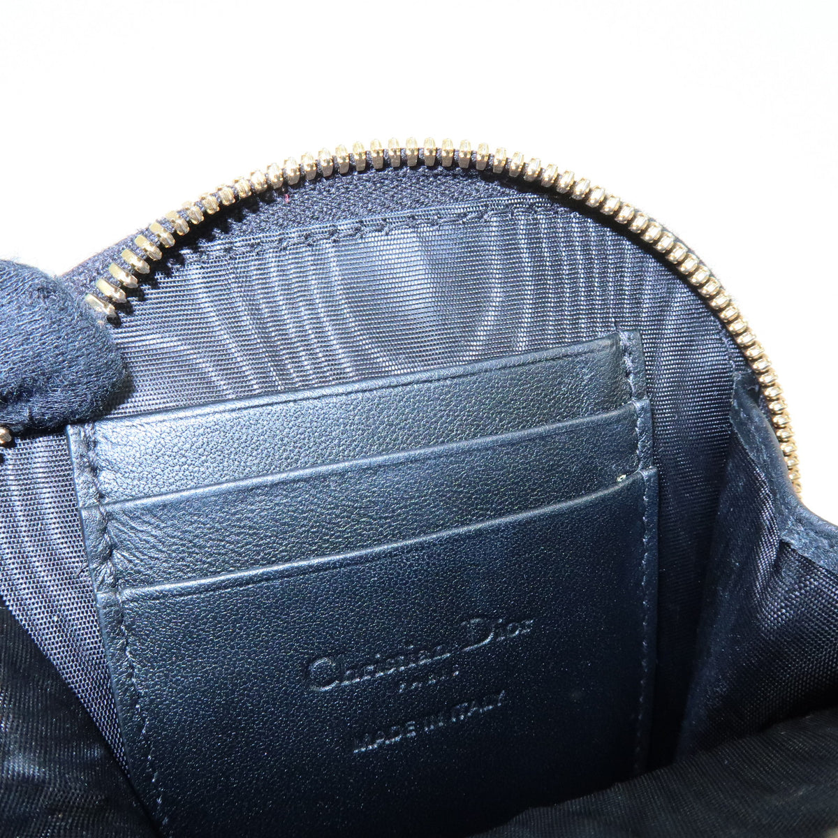 Christian Dior Cannage Lamb Skin Phone Holder Phone Case Black