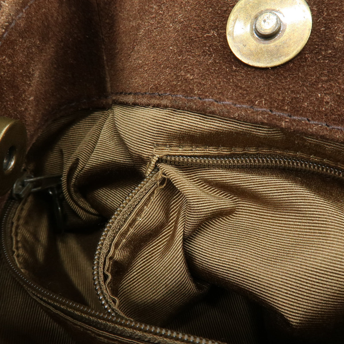 CHANEL COCO Mark Suede Tote Bag Shoulder Bag Brown