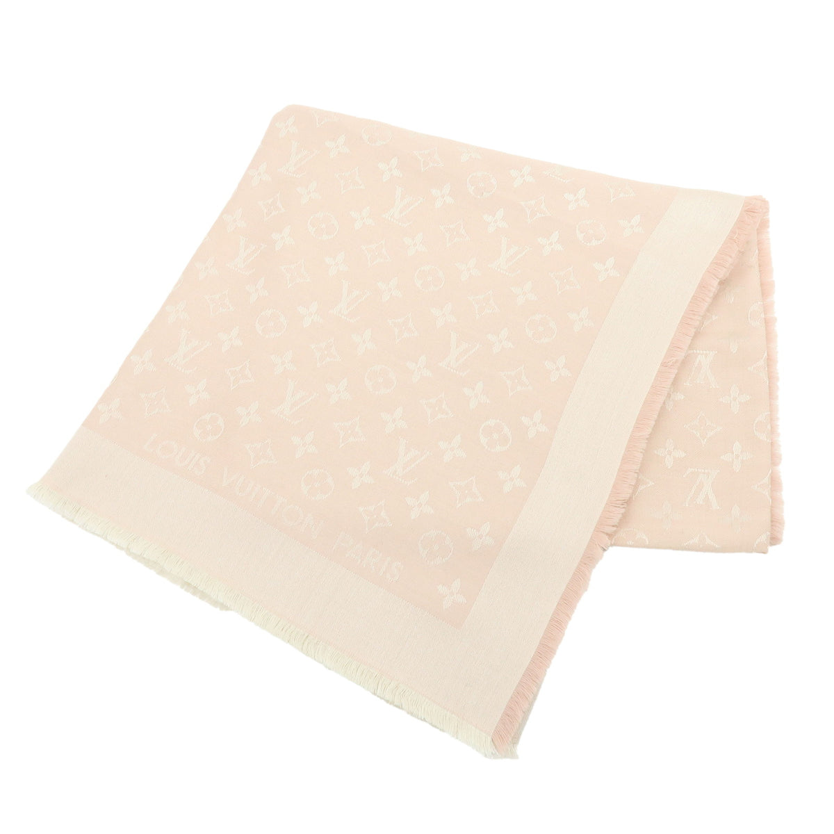 Louis Vuitton Monogram Silk Wool Scarf Rose Poudre 401910