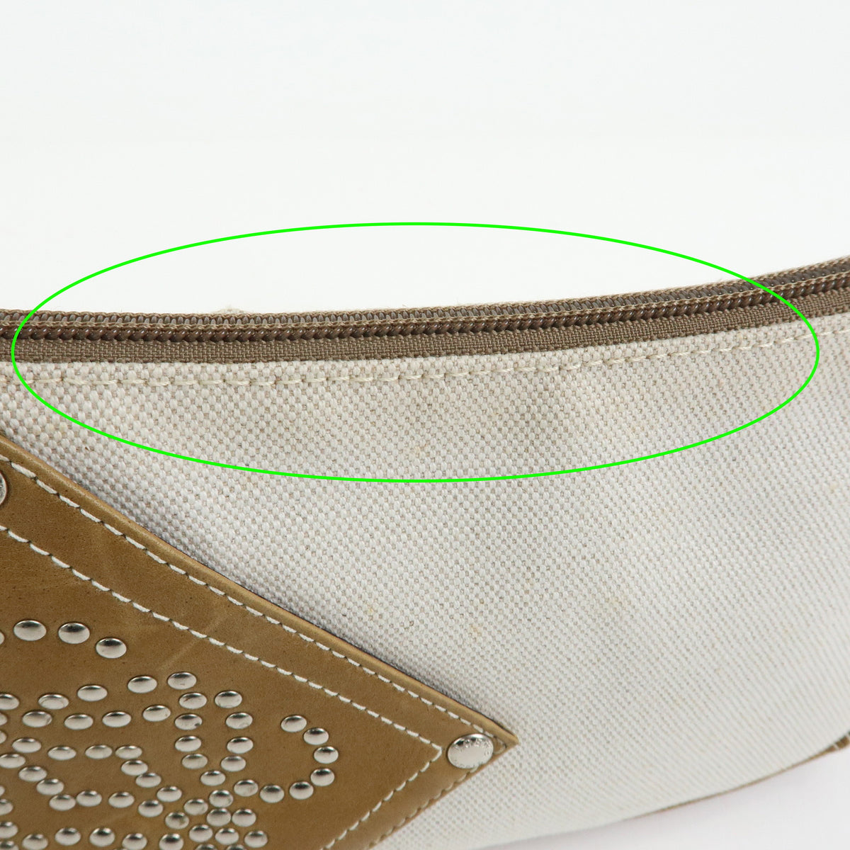LOEWE Anagram Canvas Leather Hand Bag Brown Natural