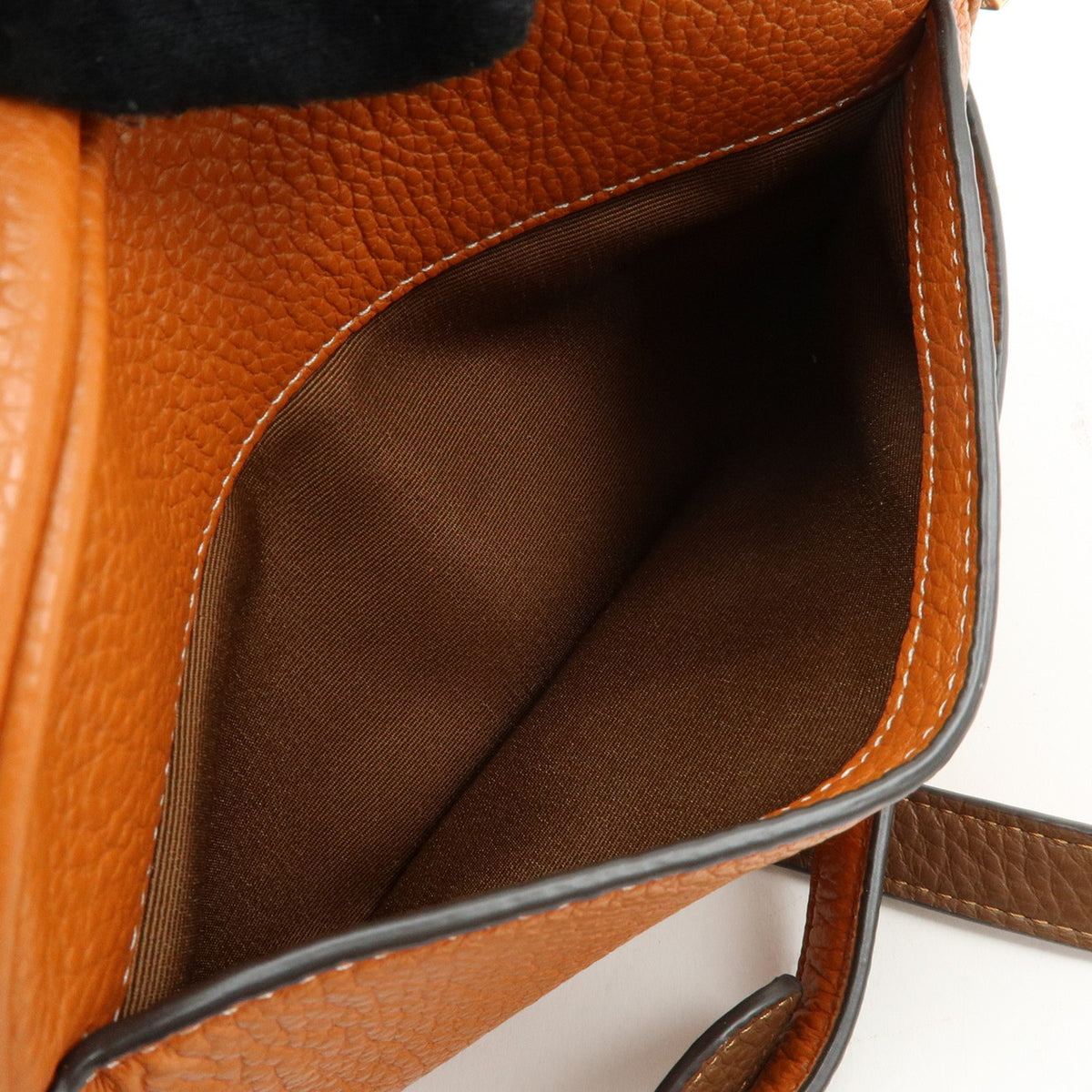 COACH Logo Leather Shoulder Bag Crossbody Bag Camel Brown