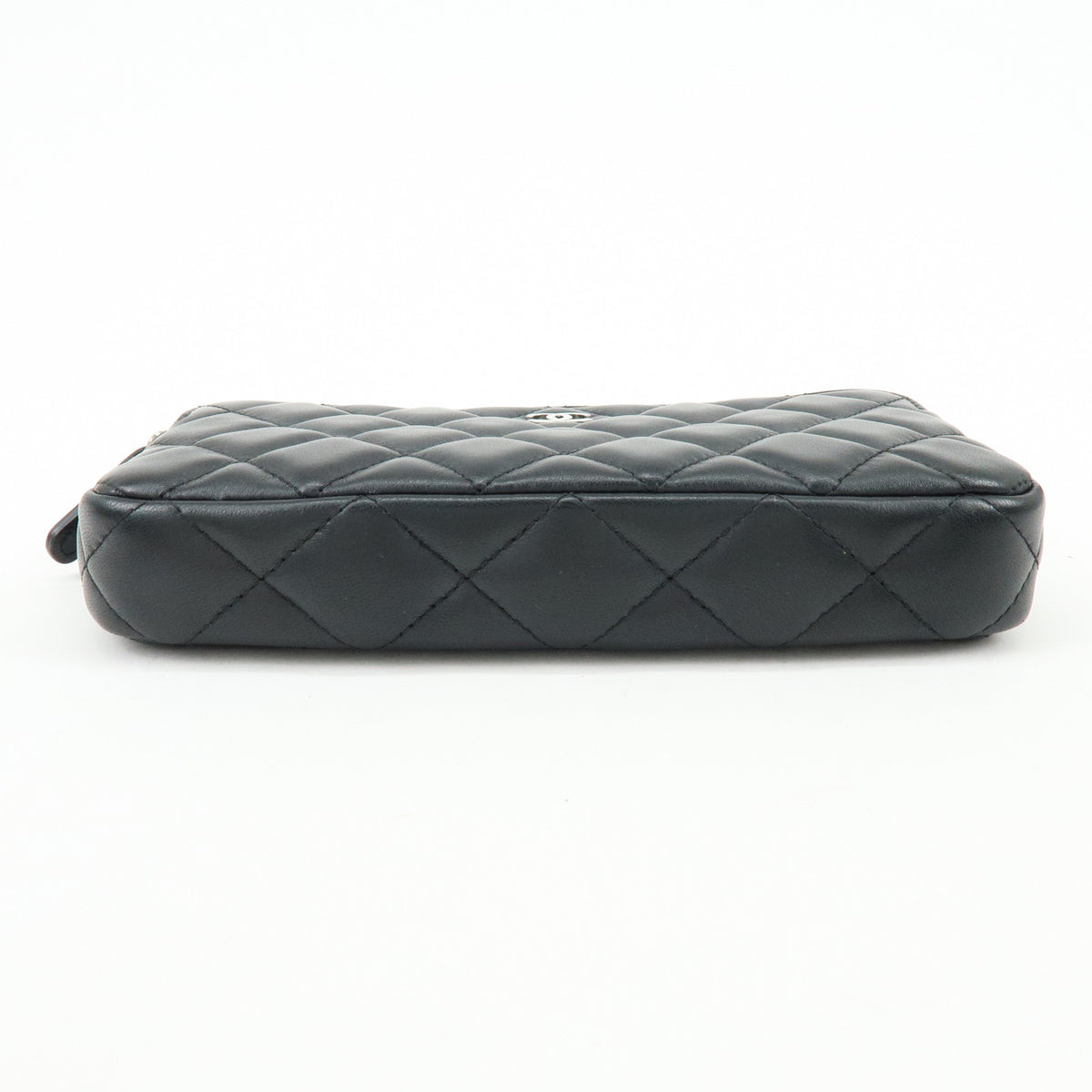 CHANEL COCO Mark Matelasse Lamb Skin Chain Shoulder Bag Black Silver