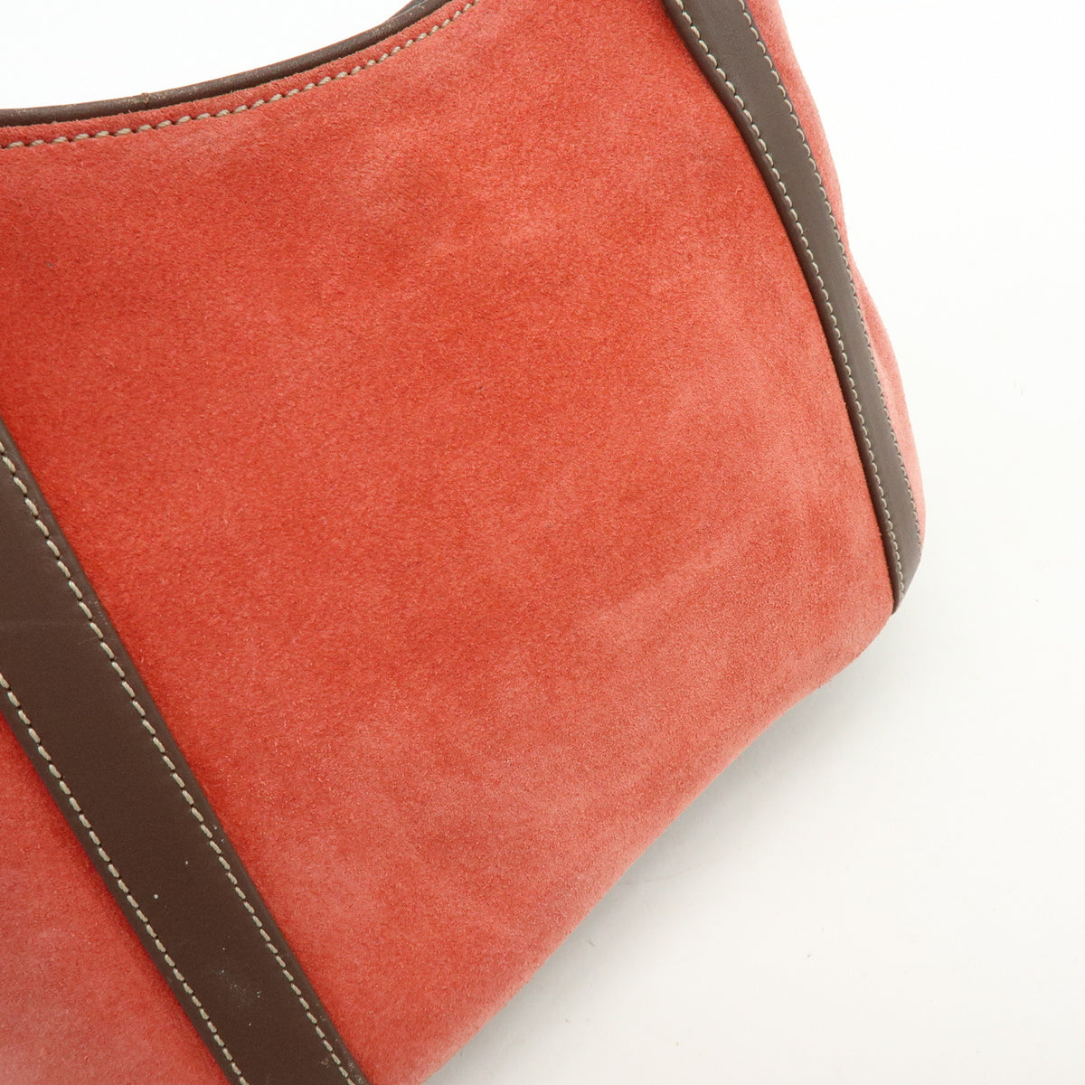 LOEWE Anagram Suede Leather Mini Hand Bag Tote Shoulder Bag Red