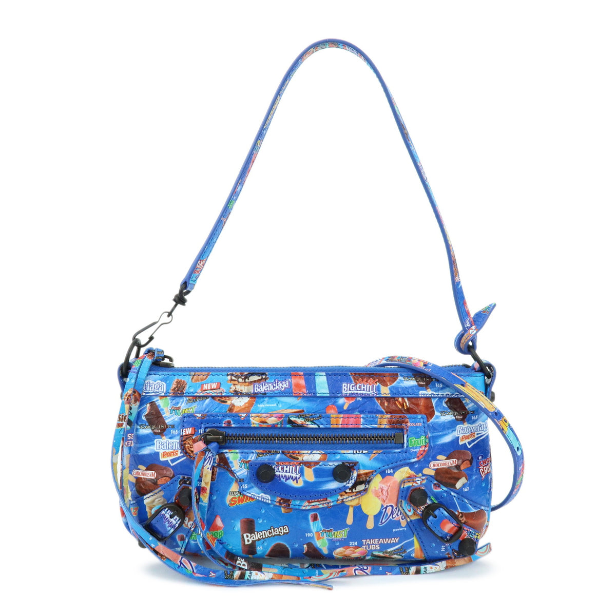BALENCIAGA Le City Leather Pouch 2way Shoulder Bag Blue 863960