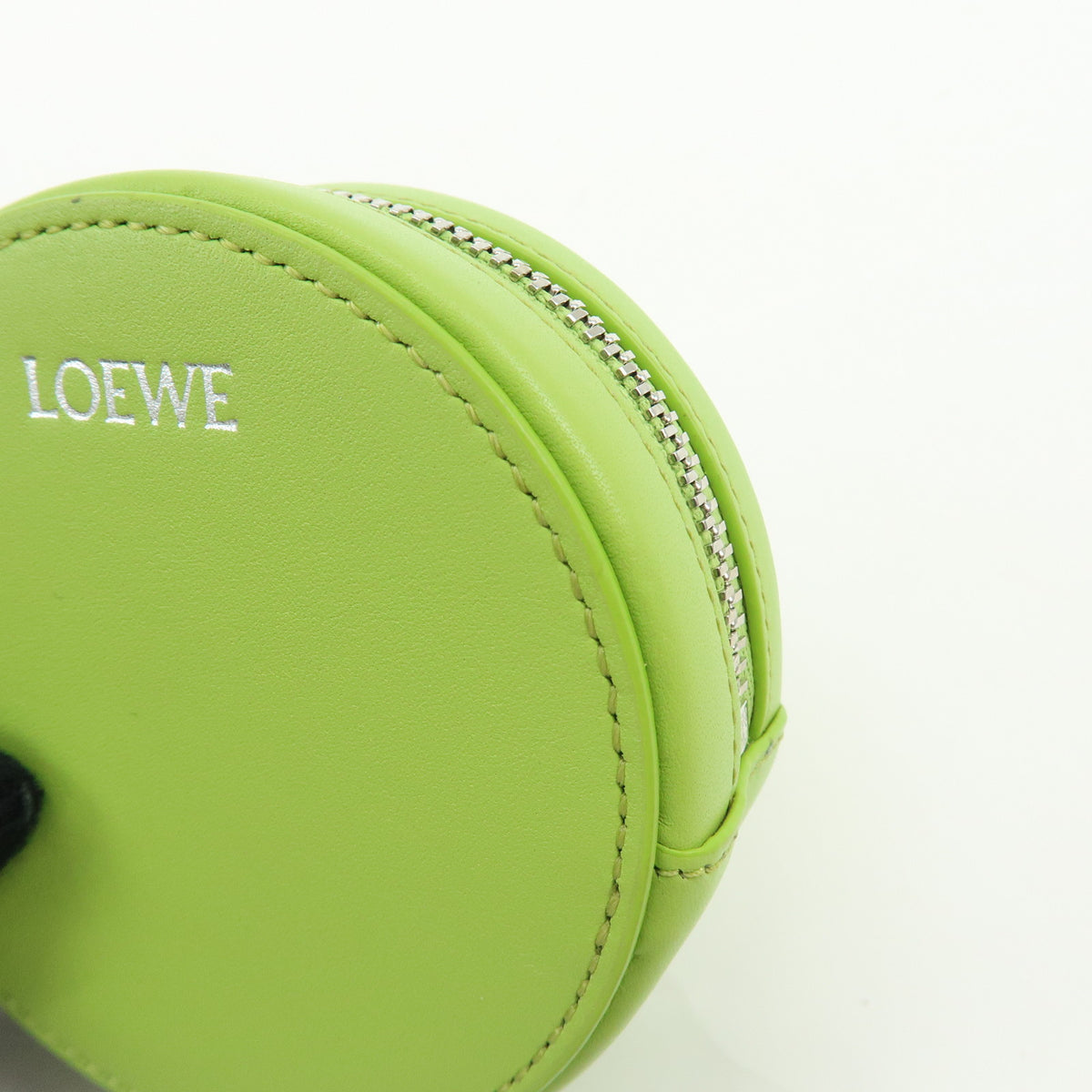 LOEWE Calf Leather Pebble Cookie Key Holder Pouch Coin Case Green