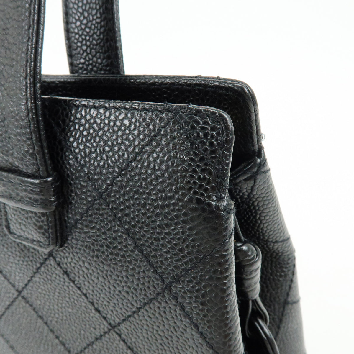 CHANEL Matelasse Caviarskin Shoulder Bag Tote Bag Black