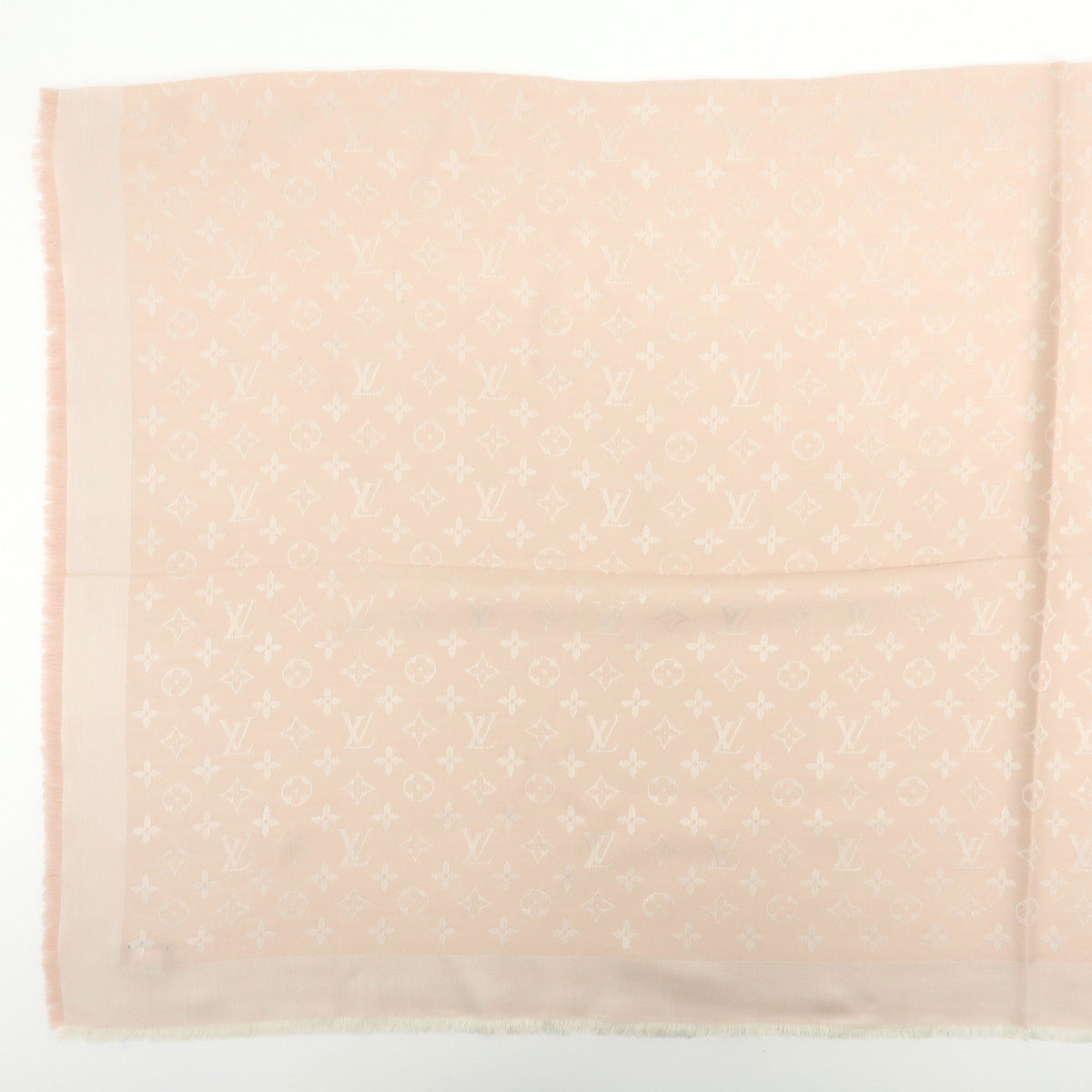 Louis Vuitton Monogram Silk Wool Scarf Rose Poudre 401910