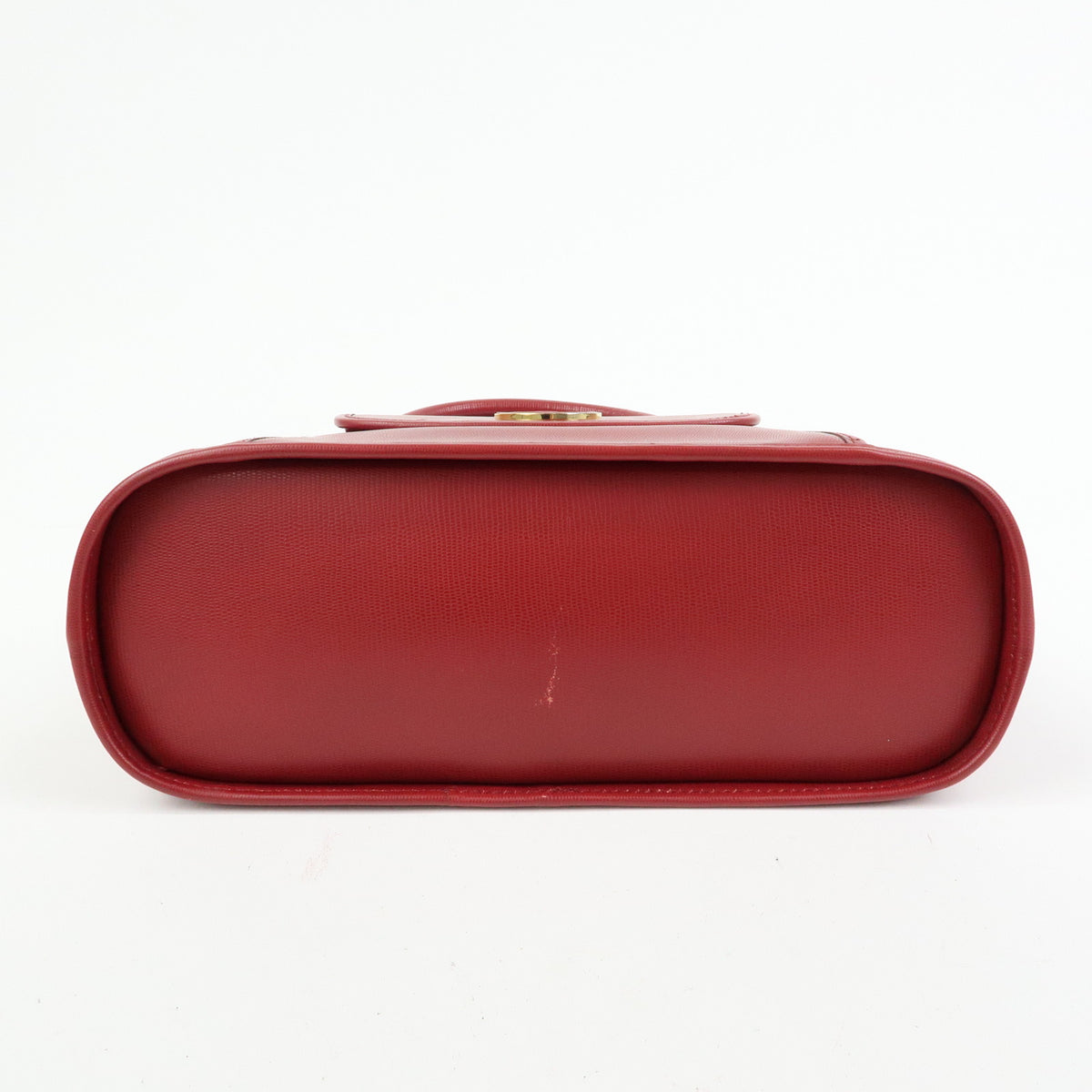 CELINE Circle Logo Leather Dome Hand Bag Red
