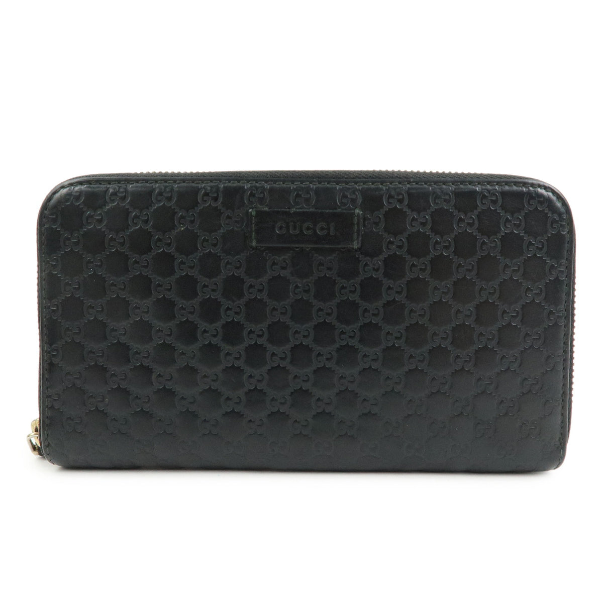 GUCCI Microguccissima Leather Zippy Long Wallet Black 449391