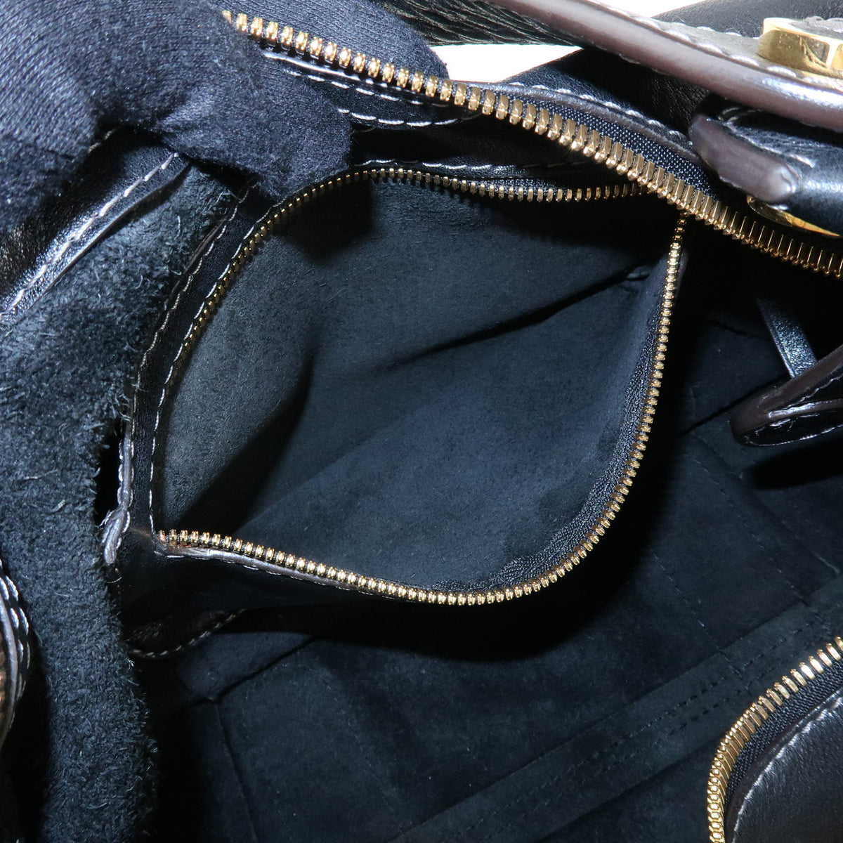 LOEWE Logo Leather Shoulder Bag Hand Bag Black