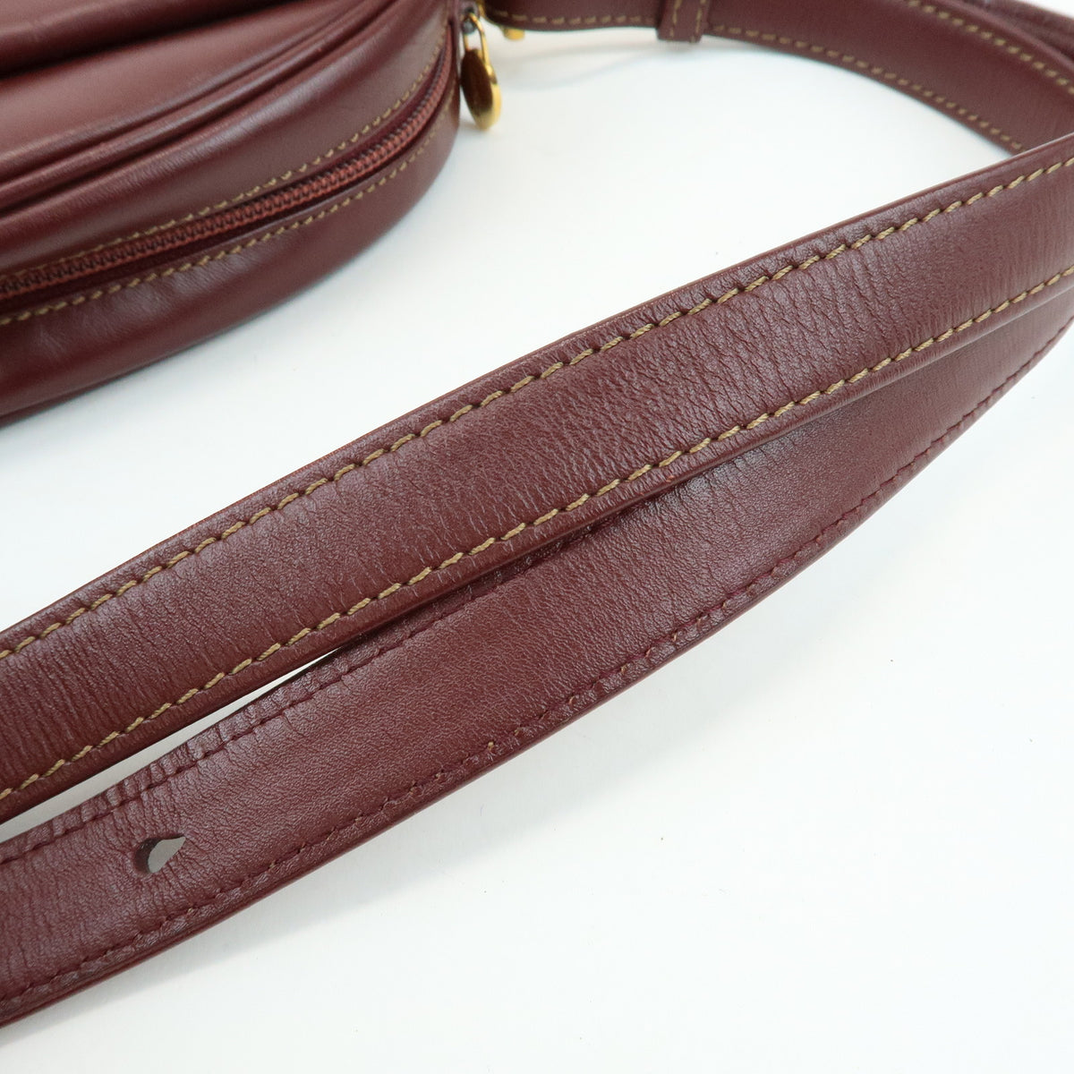Cartier Must de Cartier Leather Shoulder Bag Bordeaux Wine Red