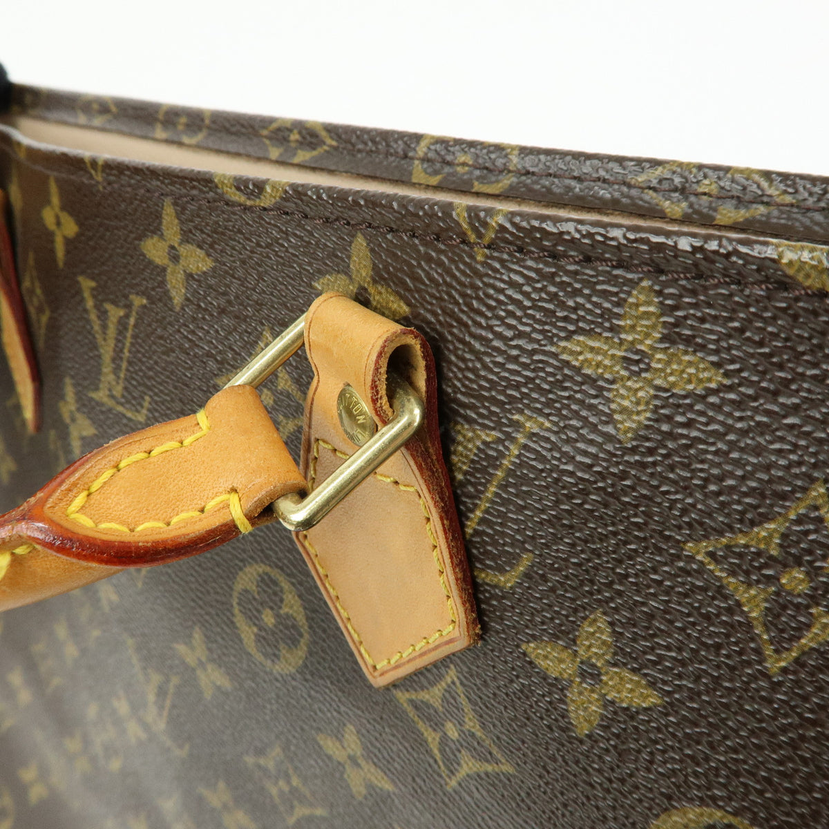 Louis Vuitton Monogram Sac Plat Tote Bag Hand Bag Brown M51140
