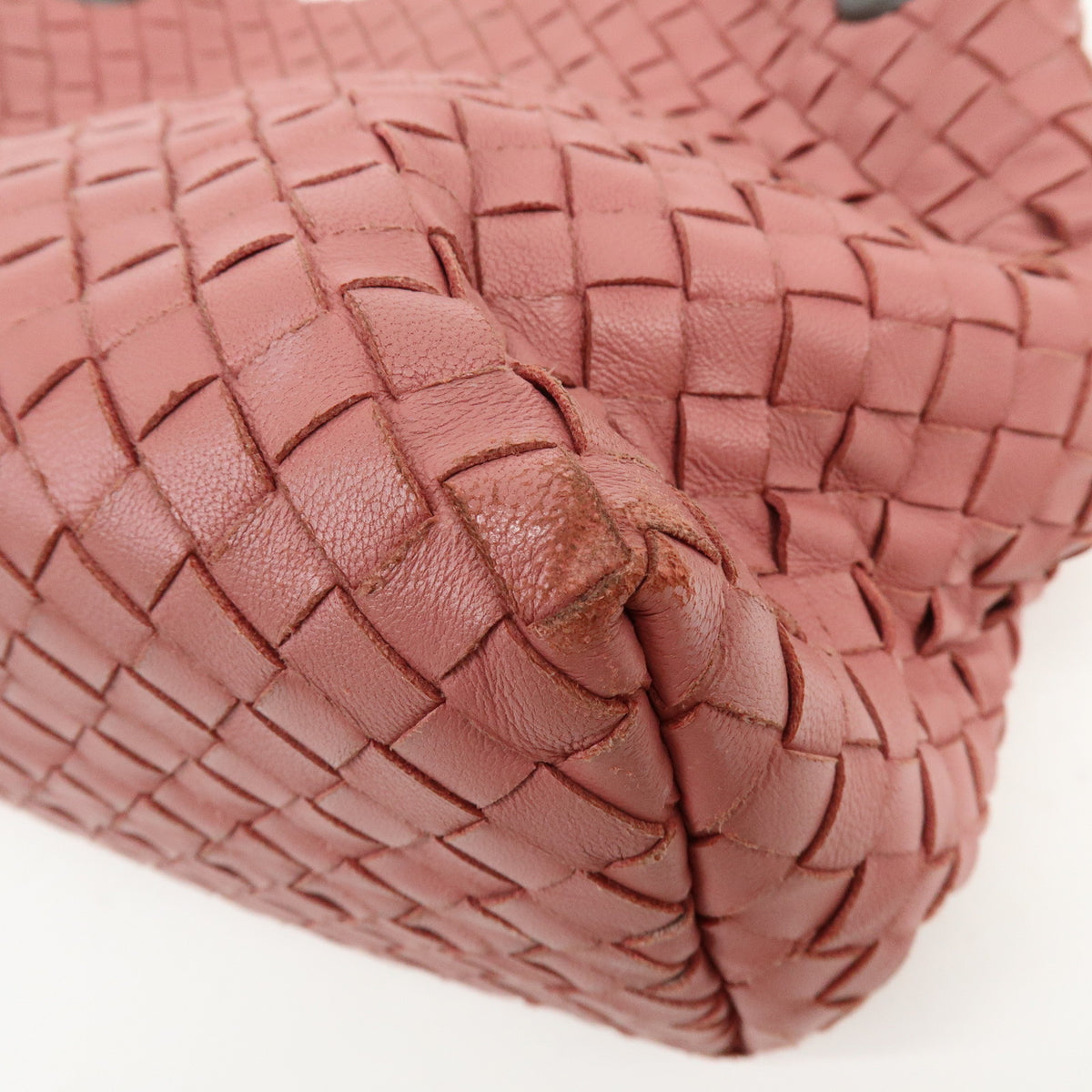 BOTTEGA VENETA Intrecciato Leather Hand Bag Shoulder Bag Pink