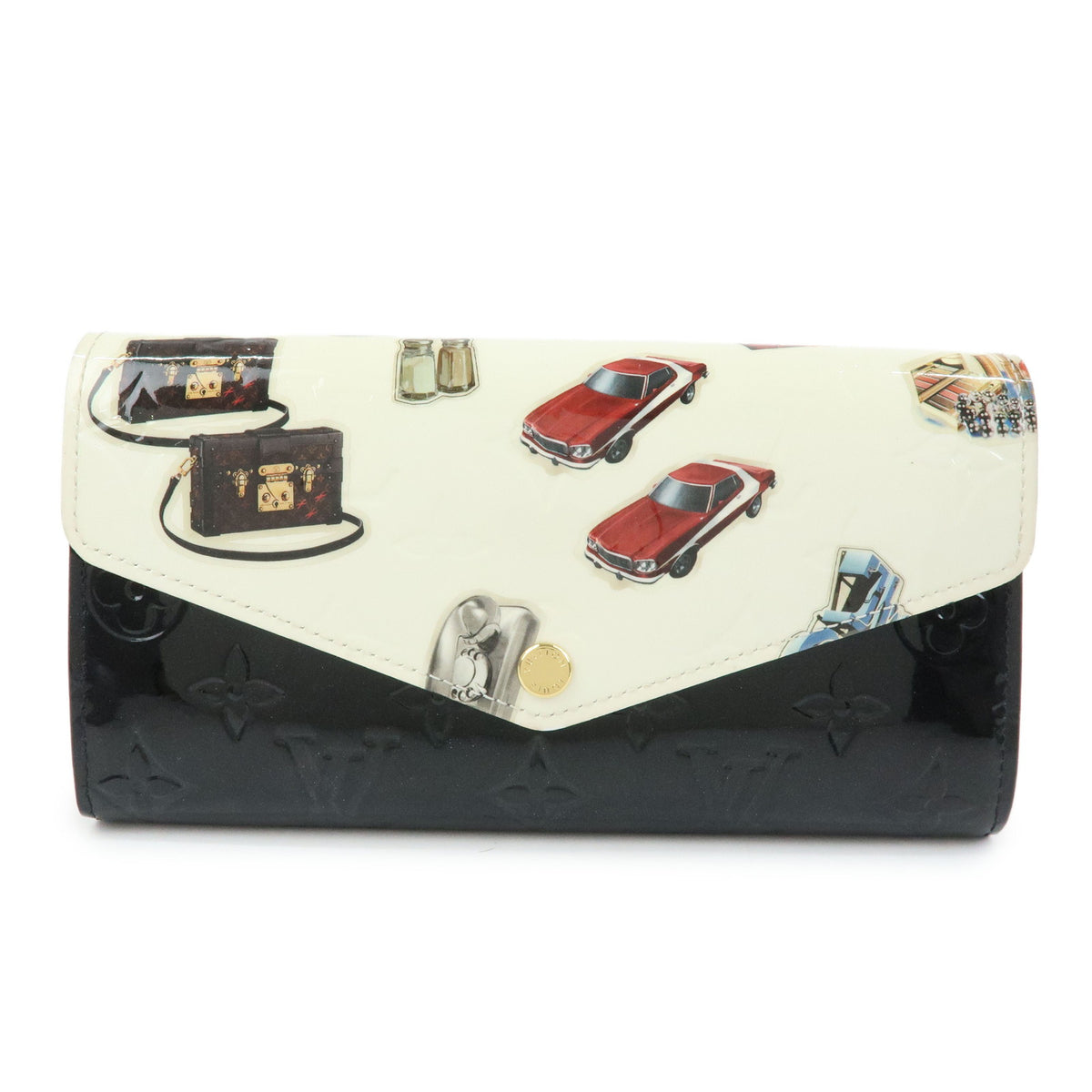 Louis Vuitton Monogram Vernis Portefeuille Sarah Stickers Noir M50371
