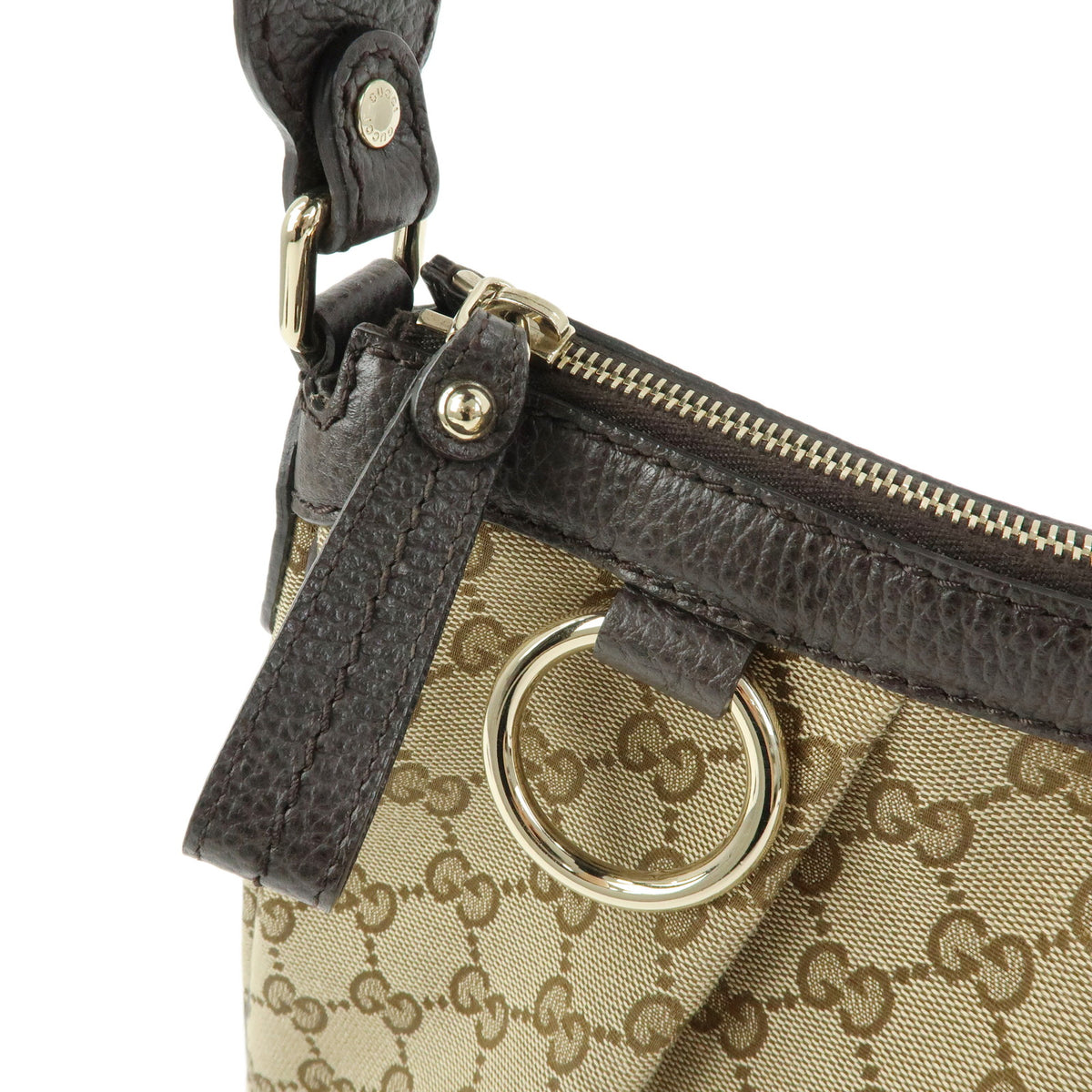 GUCCI Sukey GG Canvas Leather Shoulder Bag Hand Bag Beige Brown 364843