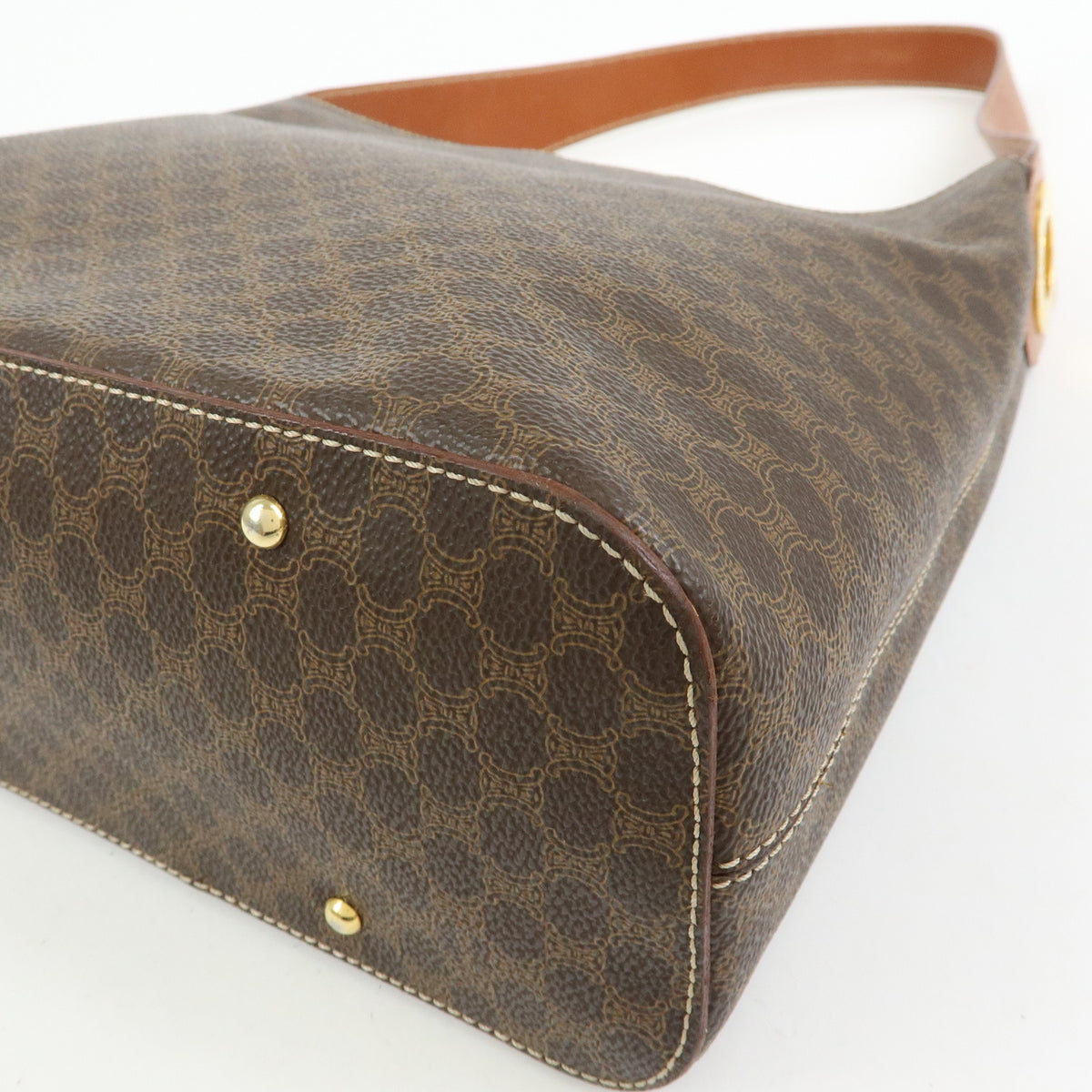 CELINE Macadam PVC Leather Shoulder Bag Hand Bag Brown