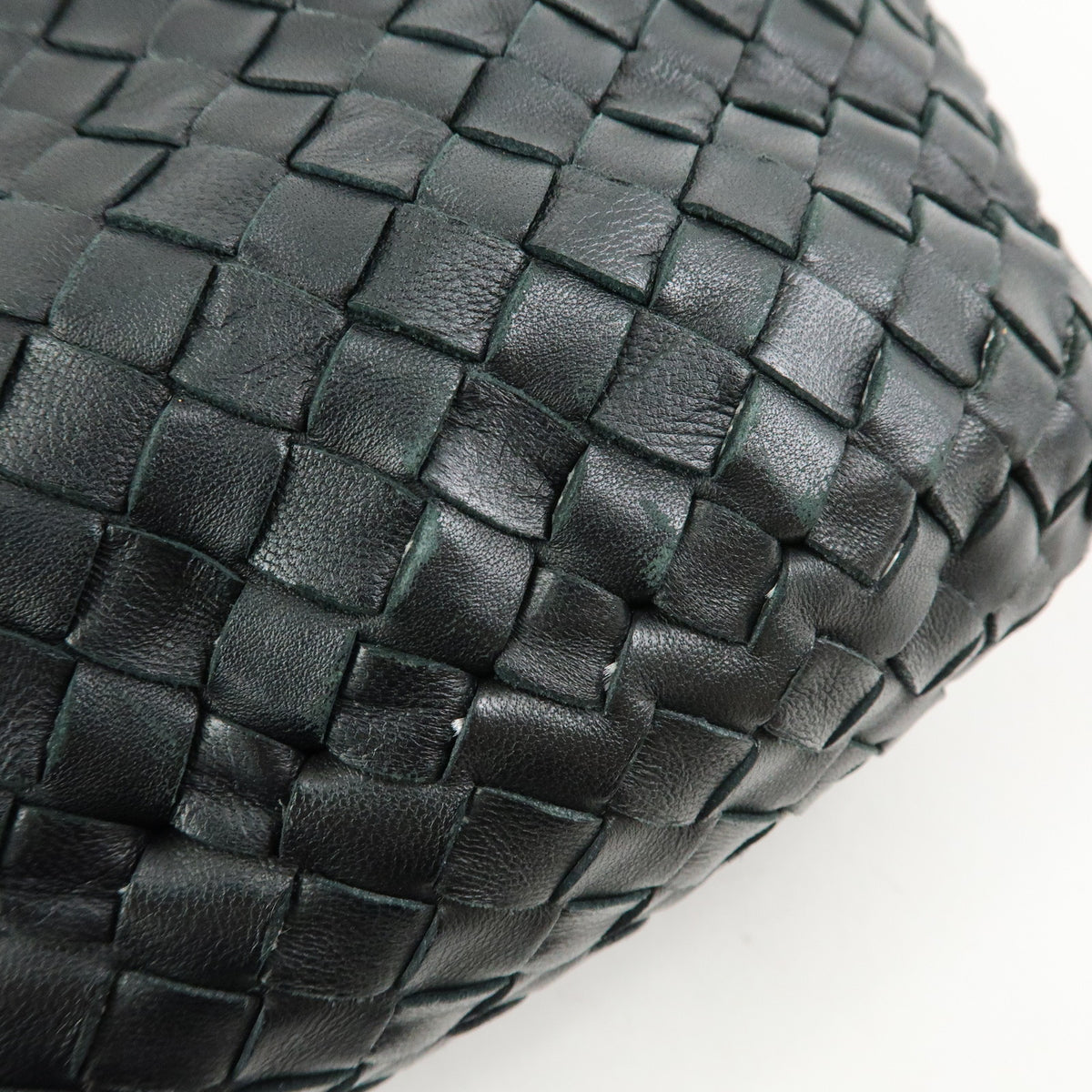 BOTTEGA VENETA Intrecciato Leather Bucket Bag Hand Bag Black 255690