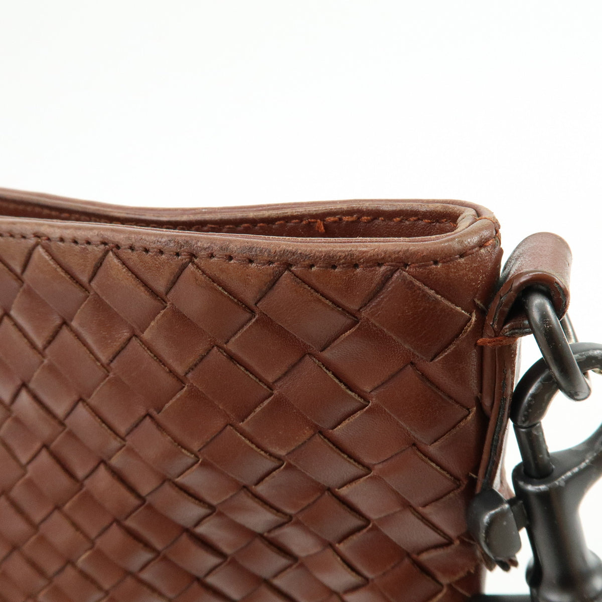 BOTTEGA VENETA Intrecciato Leather Shoulder Bag Crossbody Bag Brown