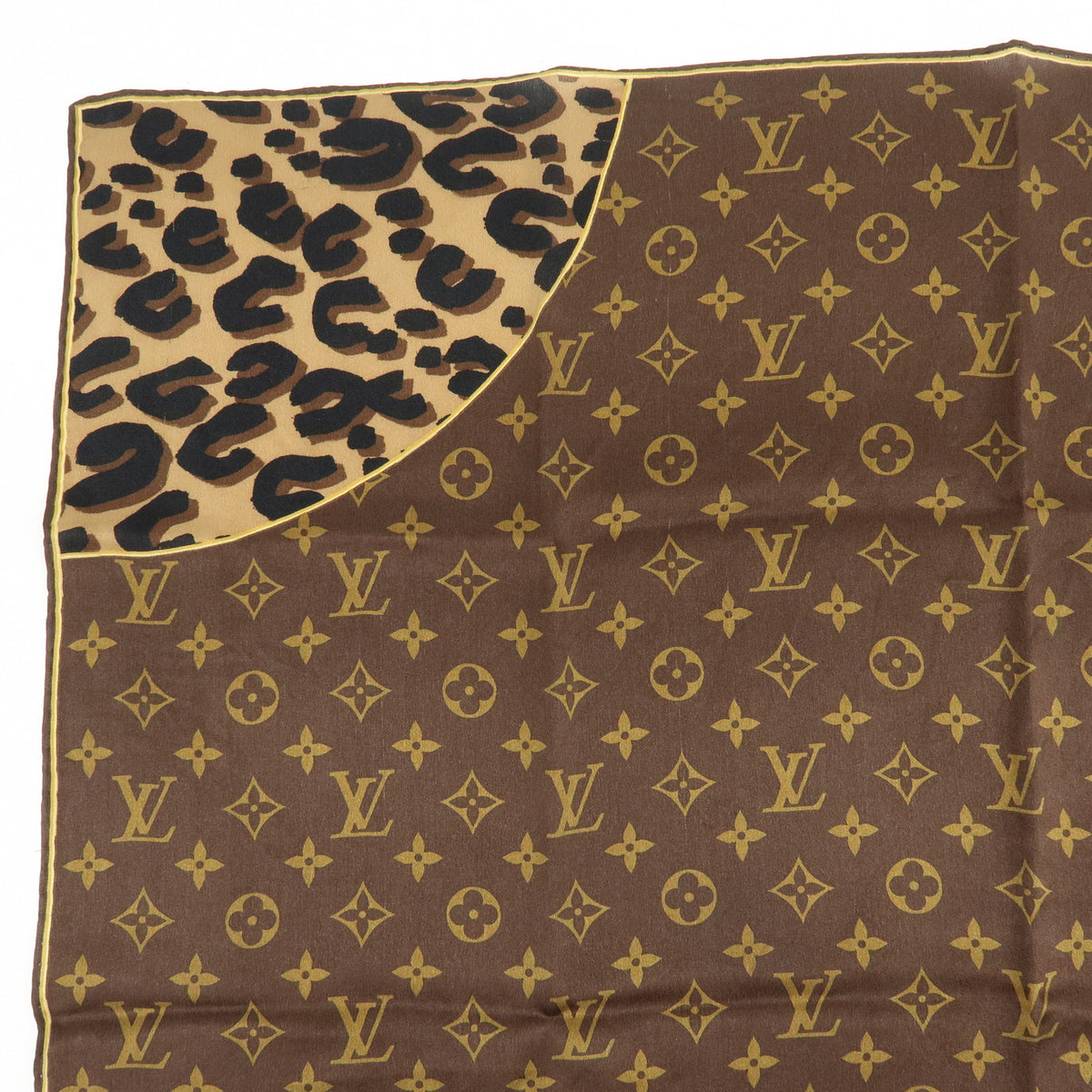 Louis Vuitton Monogram Lot of 2 Silk 100% Scarf Brown Navy