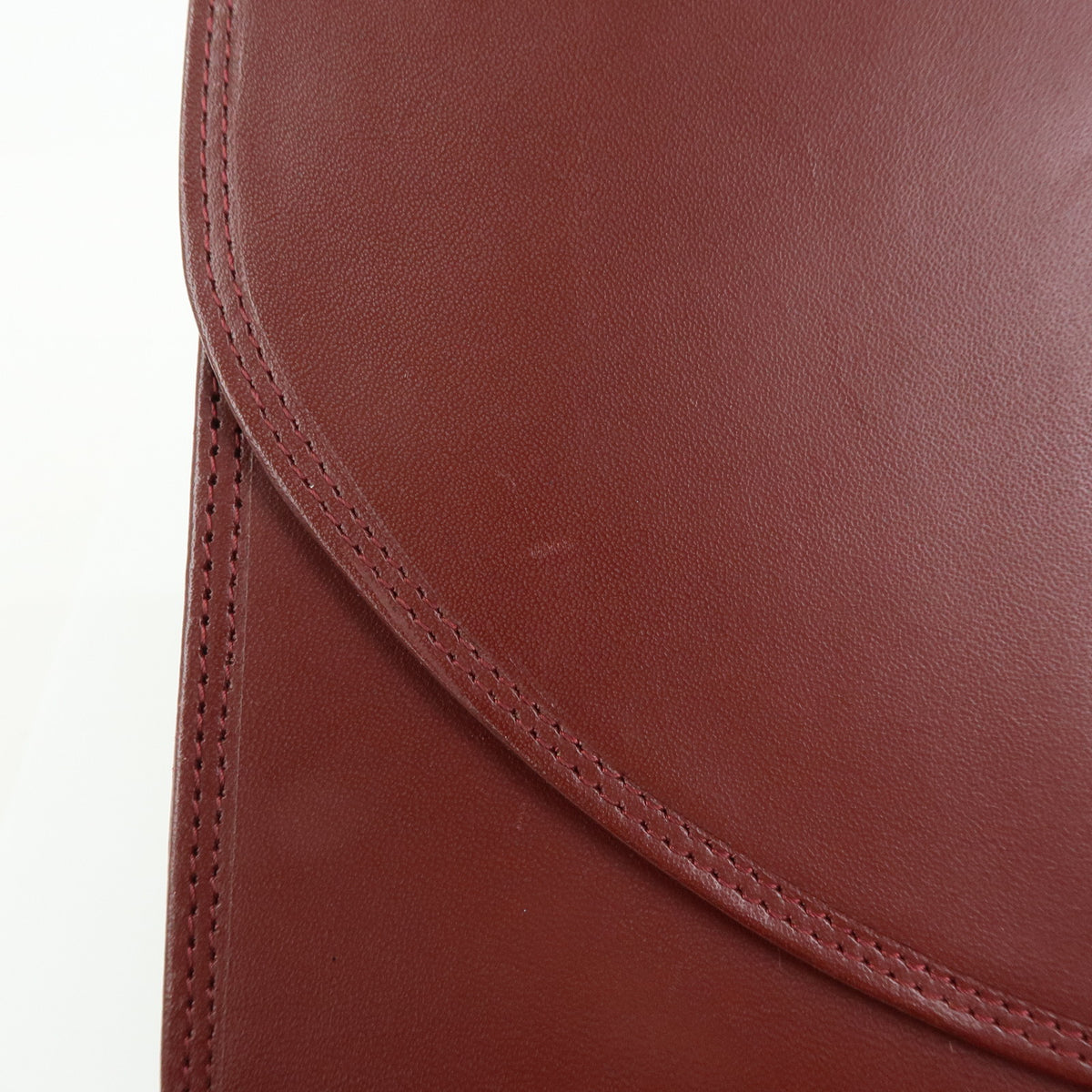 Cartier Must de Cartier Leather Clutch Bag Flat Pouch Bordeaux Wine Red