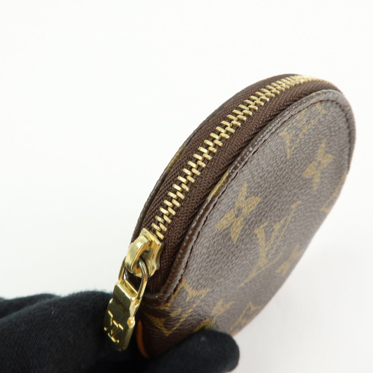 Louis Vuitton Monogram Porte Monnaie Rond Coin Case Brown M61926