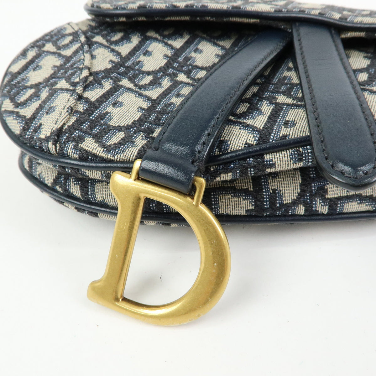 Christian Dior Trotter Saddle Jacquard Canvas Leather 2Way Bag Hand Bag