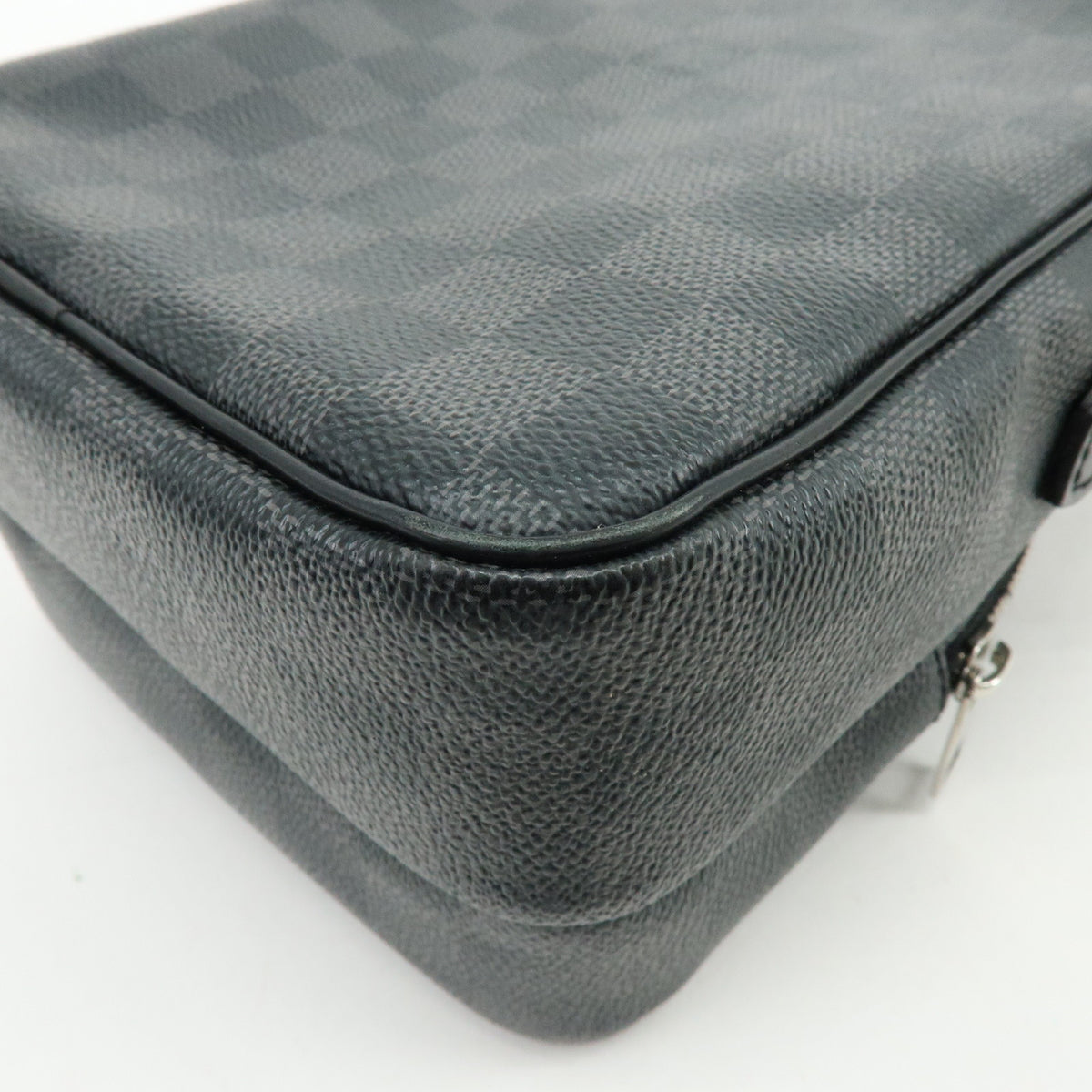 Louis Vuitton Damier Graphite Rem Leather Shoulder Bag Black N41446