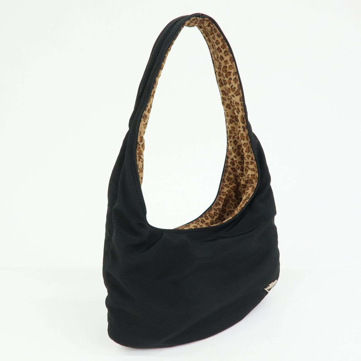 BOTTEGA VENETA Reversible Nylon Hand Bag Shoulder Bag Black Brown