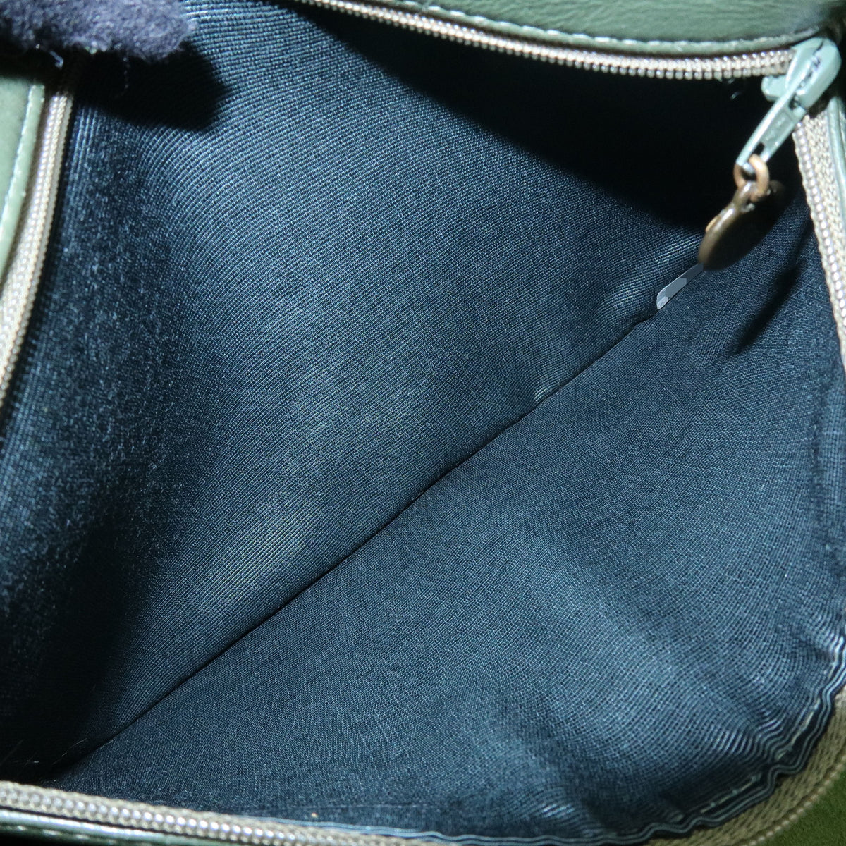 CHANEL Suede Mouton Tote Bag Hand Bag Green