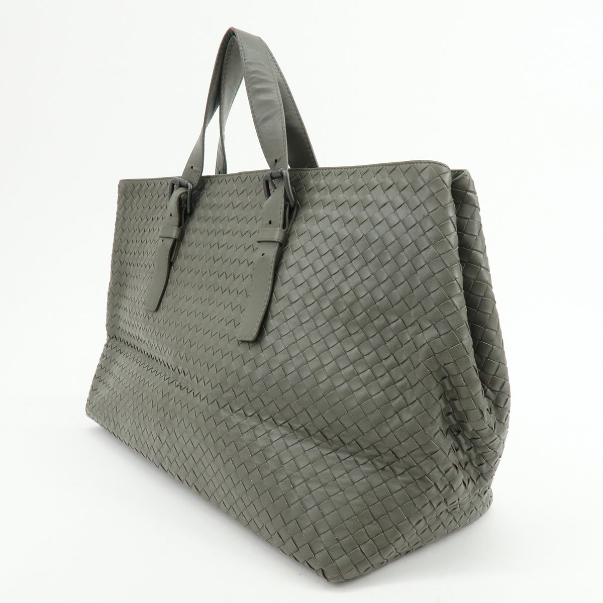 BOTTEGA VENETA Intrecciato Leather Tote Bag Hand Bag  Grey 189632