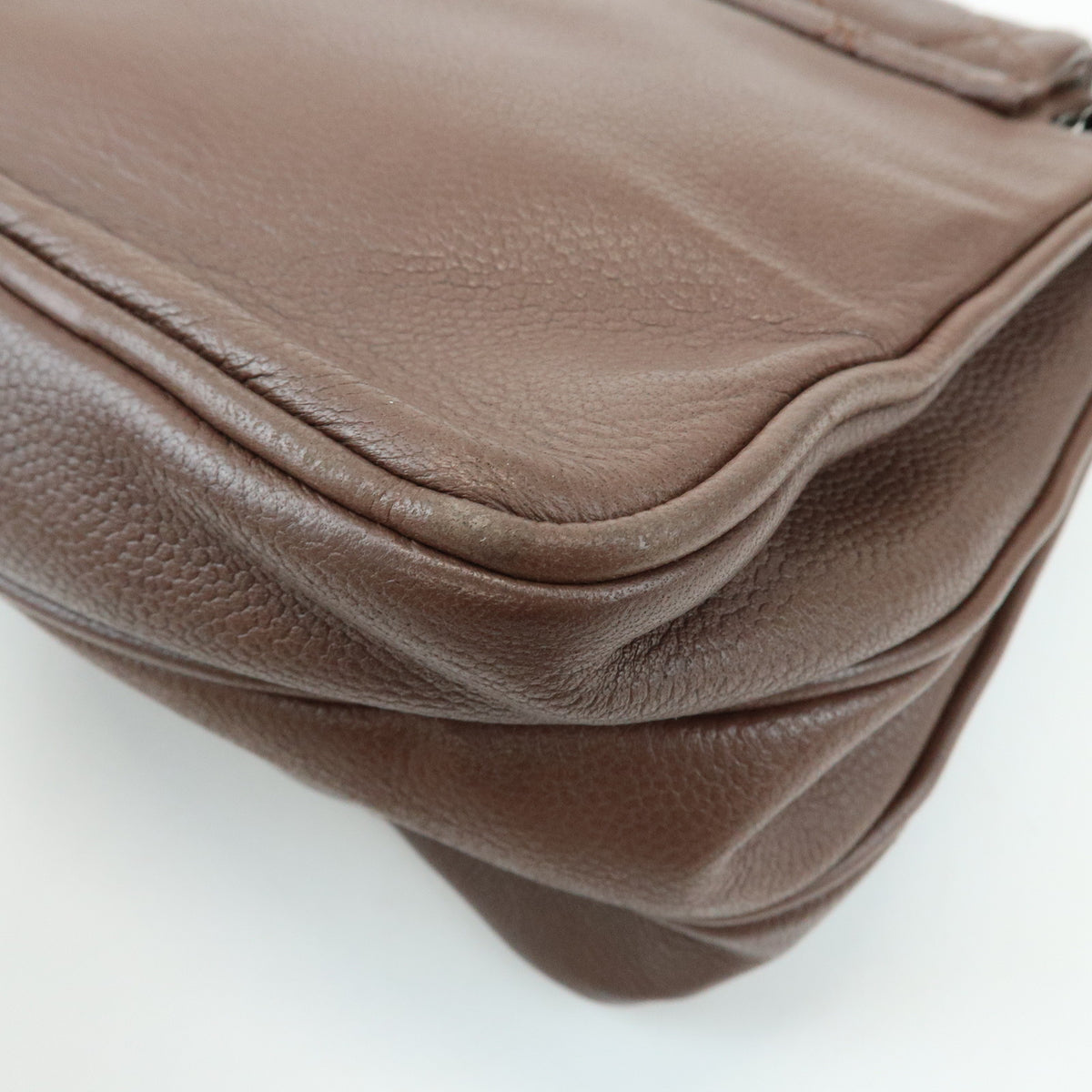 CHANEL 2.55 Mademoiselle Lock Lamb Skin Chain Shoulder Bag Brown