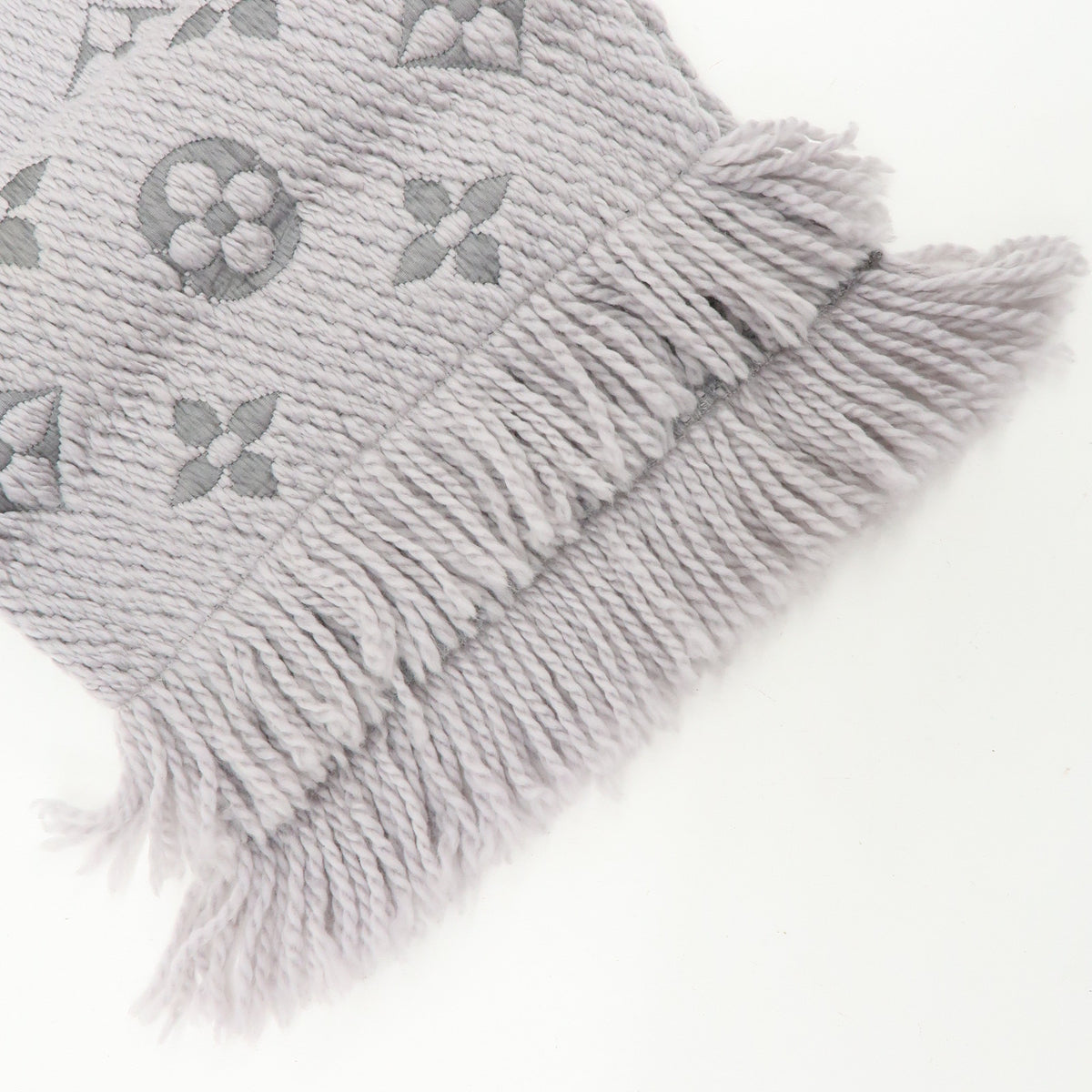 Louis Vuitton Monogram Escharp Logomania Scarf Gris Perle M74742