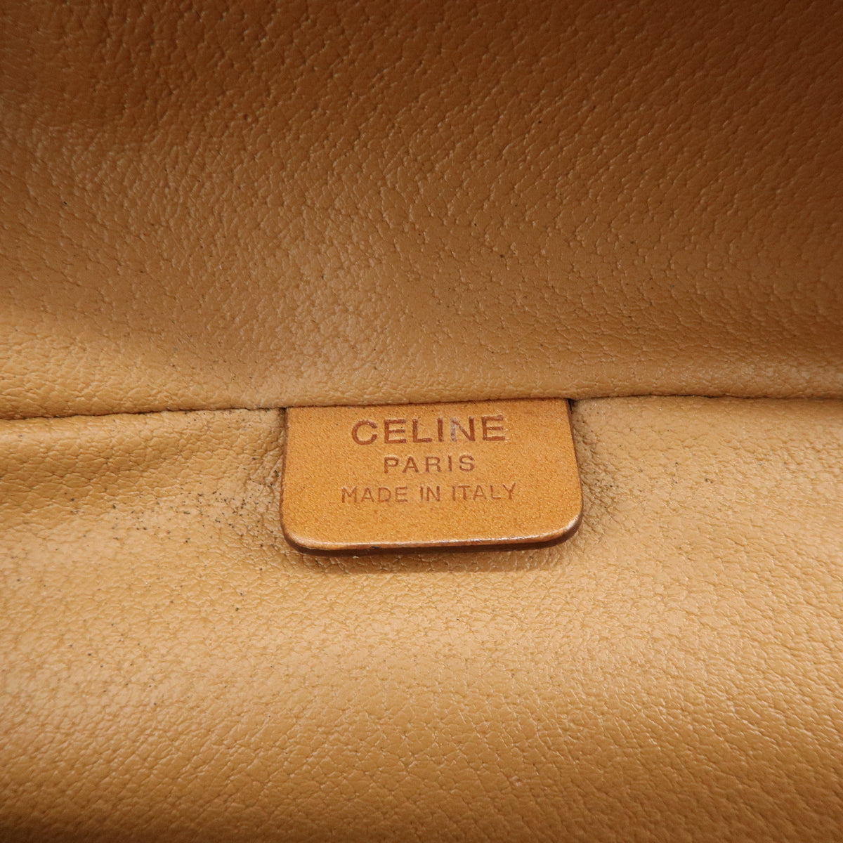 CELINE Macadam PVC Leather Hand Bag Vanity Bag Brown