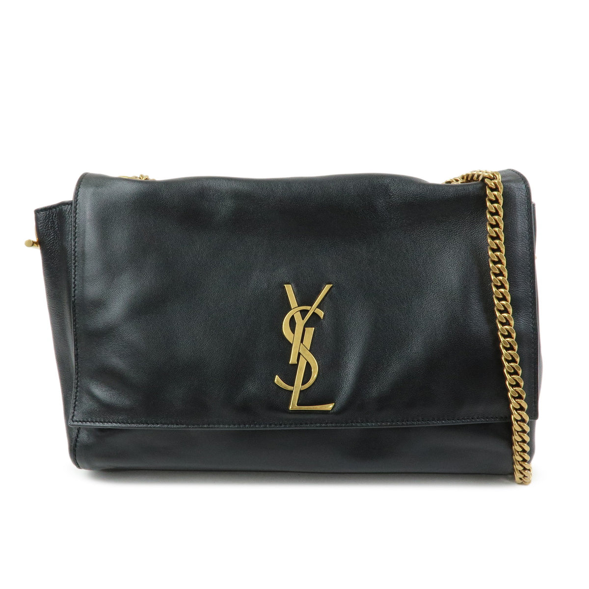 SAINT LAURENT PARIS Cassandra Kate Leather Chain Shoulder Bag Black