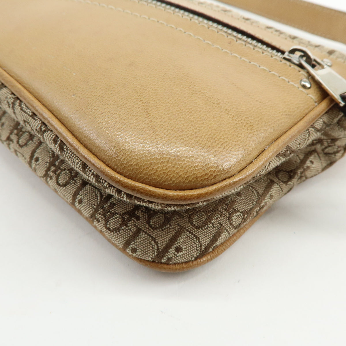 Christian Dior Street Chic Trotter Jaquard Canvas Leather Shoulder Bag