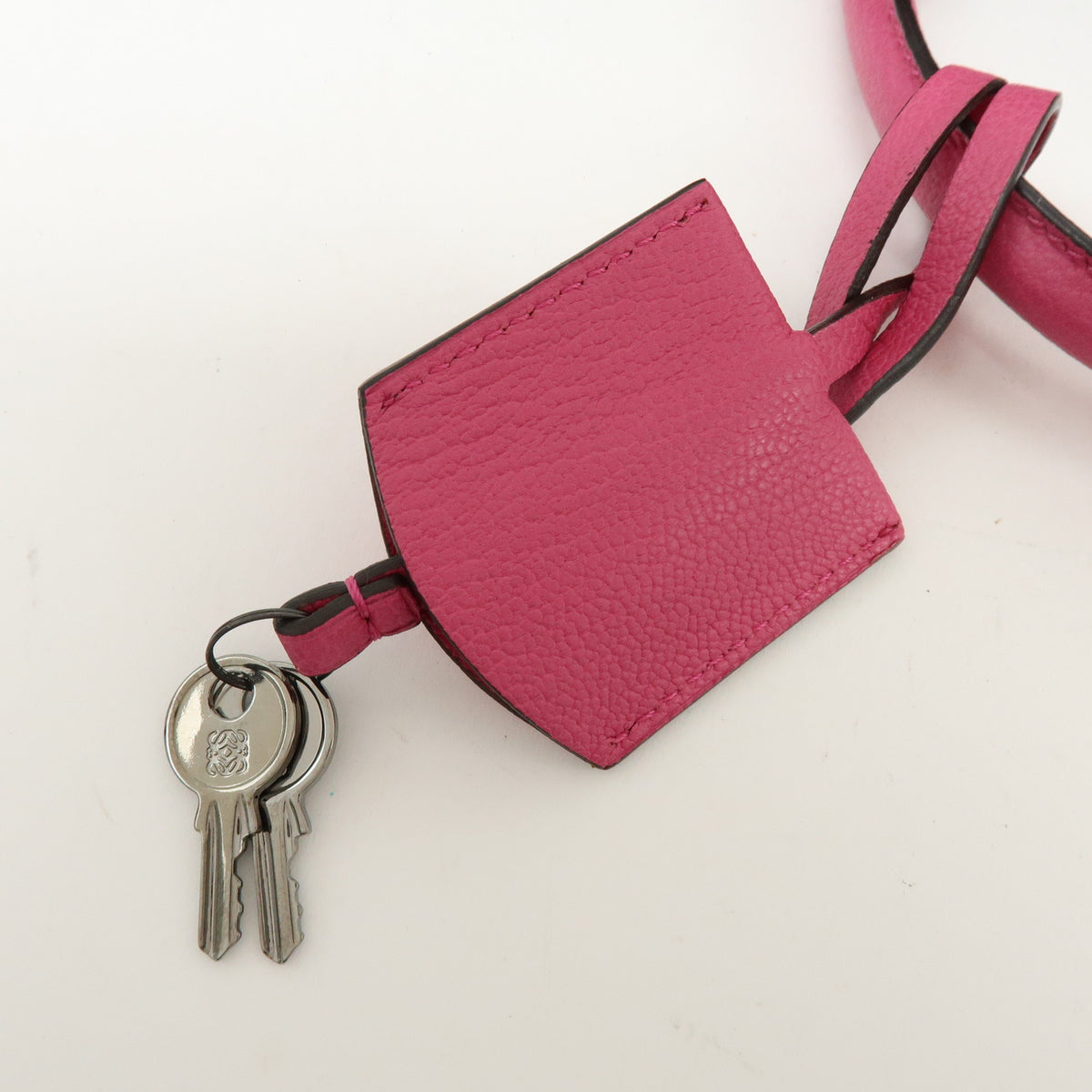 LOEWE Anagram Amazona 28 Leather Hand Bag Tote Bag Purple Pink