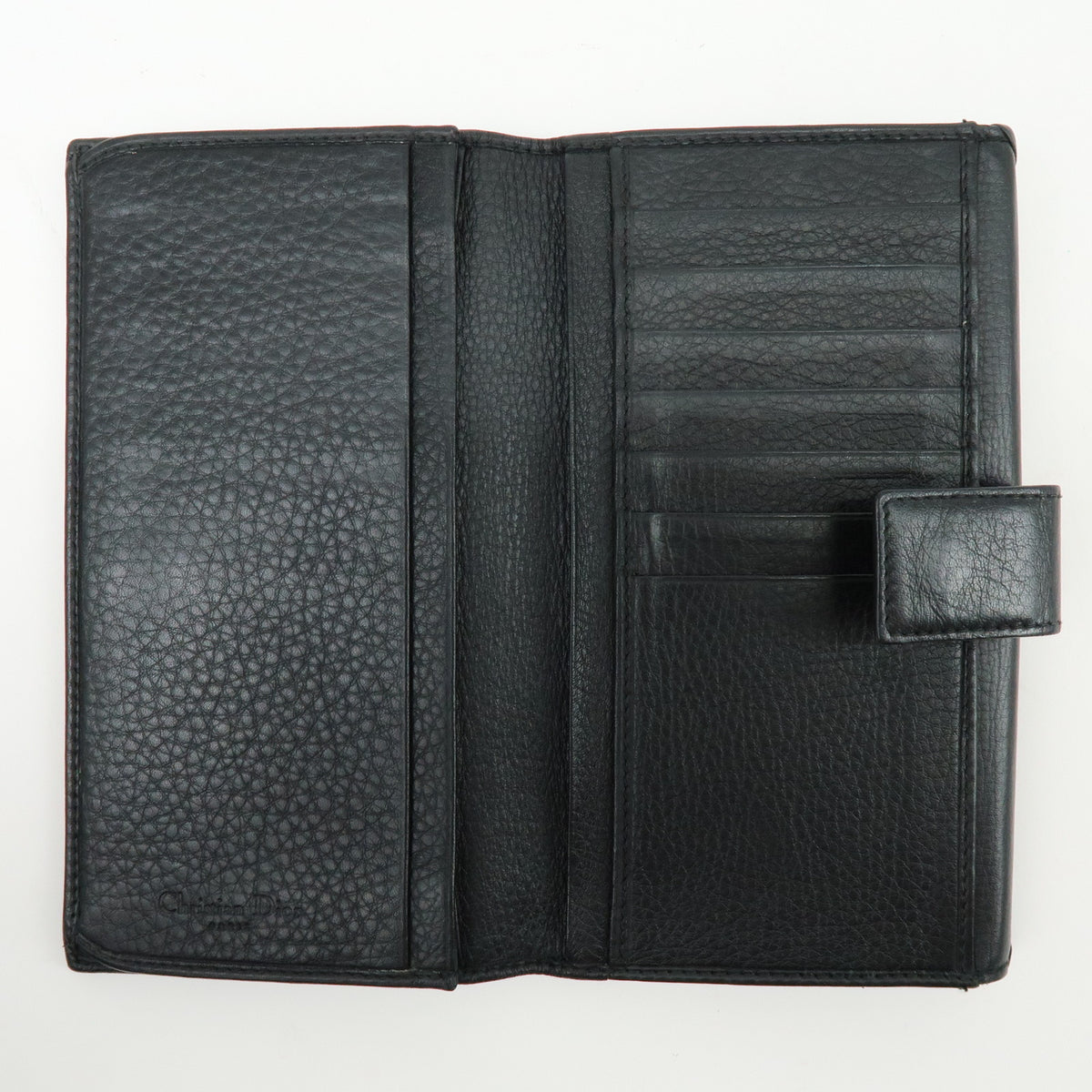 Christian Dior Heart Ethnic Line Leather Long Wallet Black
