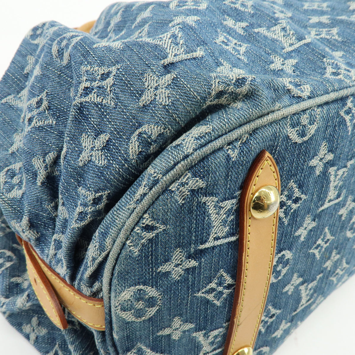 Louis Vuitton Monogram Denim XL Shoulder Bag Tote Bag Blue M95515