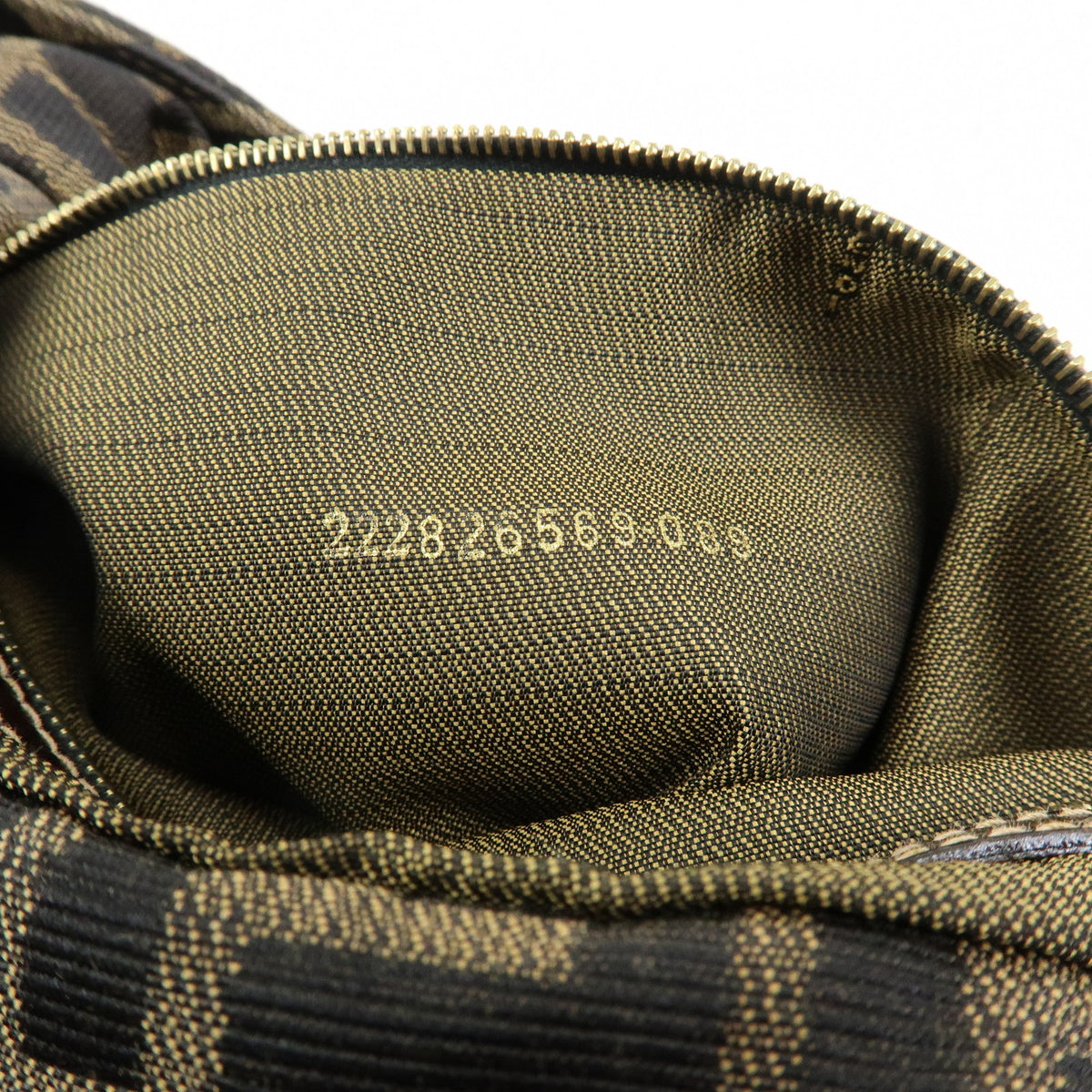 FENDI Zucca Canvas Leather Shoulder Bag Hand Bag Brown 26569