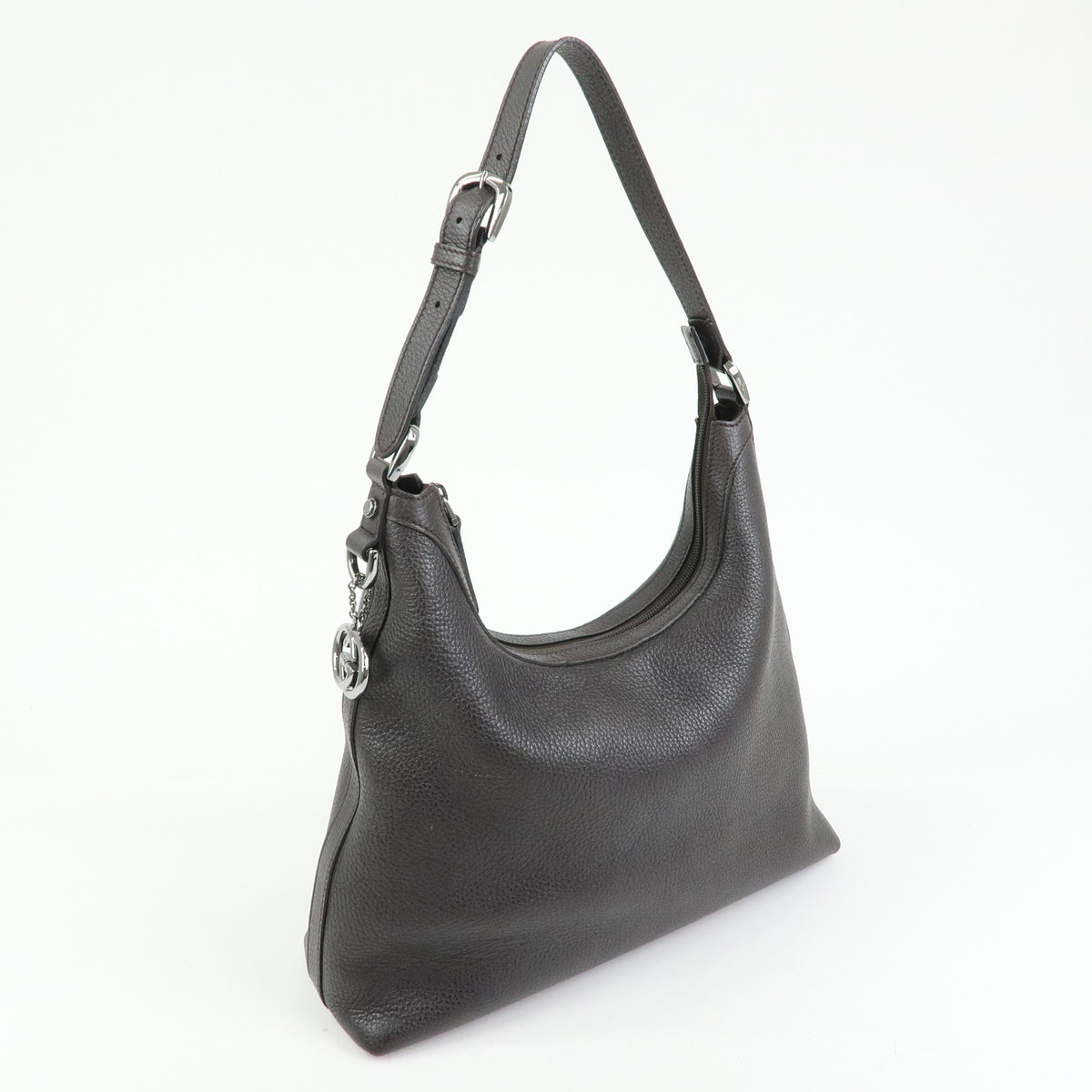 GUCCI Interlocking G Leather Shoulder Bag Hand Bag Dark Brown 339553