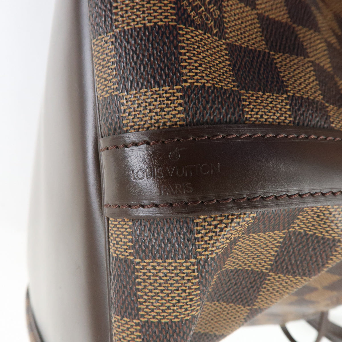 Louis Vuitton Damier Ebene Canvas Leather Petit Noe SPO Shoulder Bag