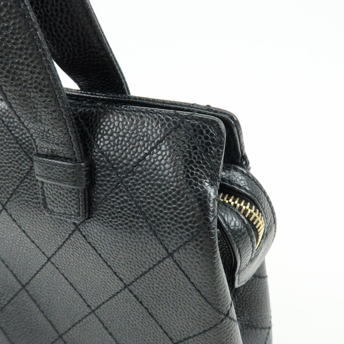 CHANEL Matelasse Caviarskin Shoulder Bag Tote Bag Black