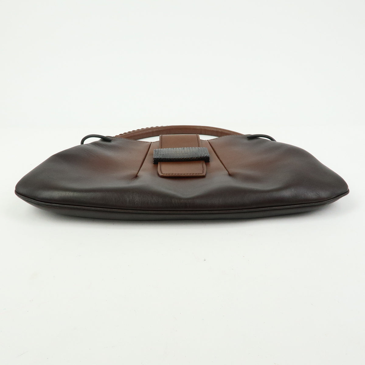 GUCCI Leather Wooden Clasp Shoulder Bag Hand Bag Gradation Brown 105374