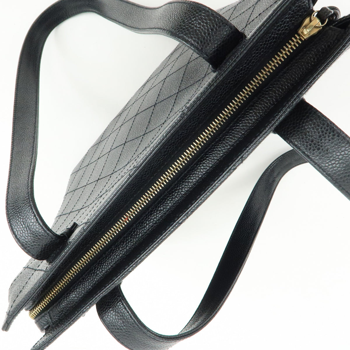 CHANEL Matelasse Caviarskin Shoulder Bag Tote Bag Black