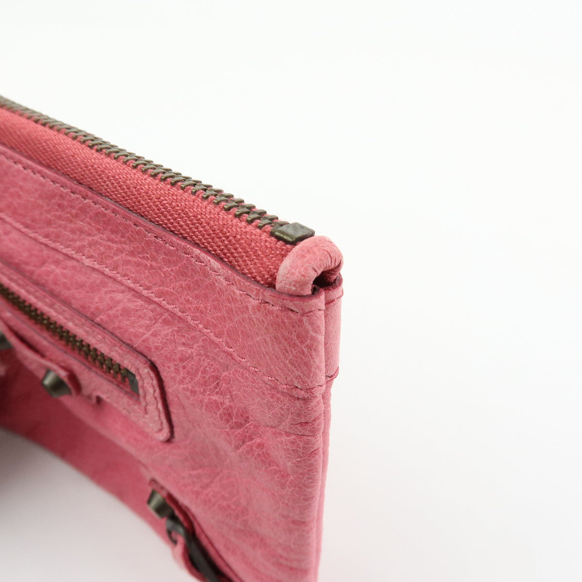 BALENCIAGA Classic Leather Mini Pouch Coin Purse Pink 130783