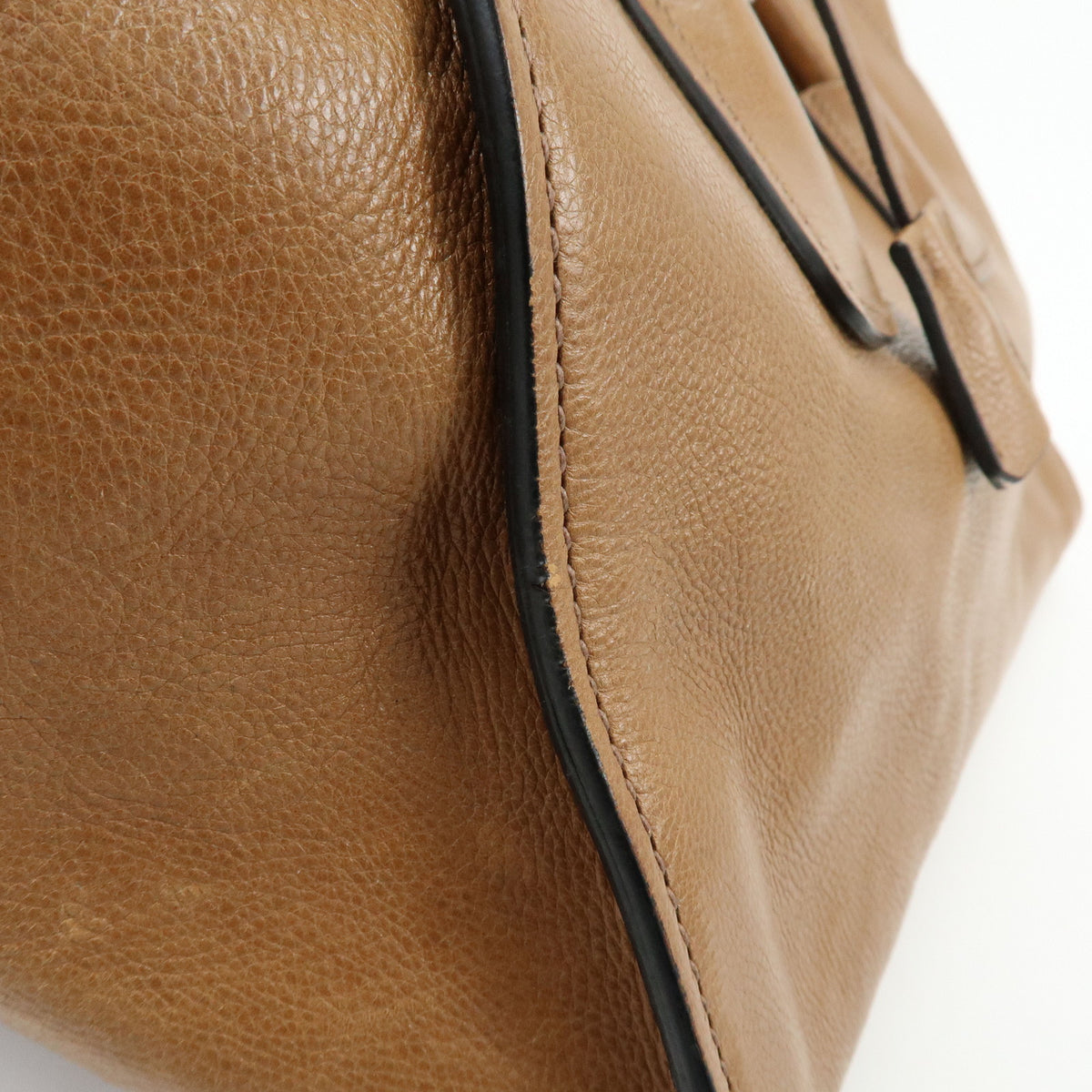 PRADA Triangle Logo Leather 2Way Bag Hand Bag Shoulder Bag Brown BN2661